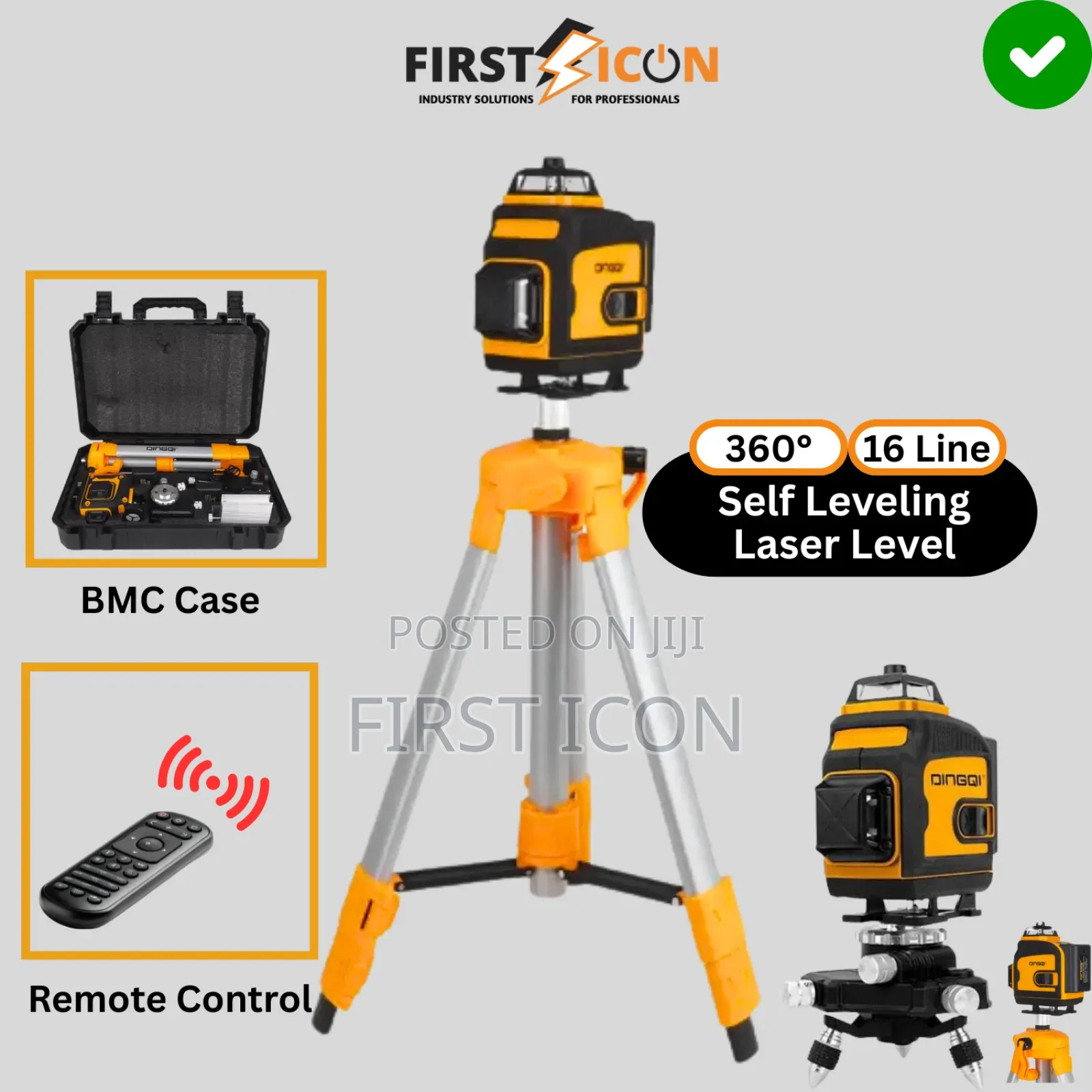 360°, 3d, 16 Line Self Leveling Laser Level + Tripod Ec03801 Dingqi