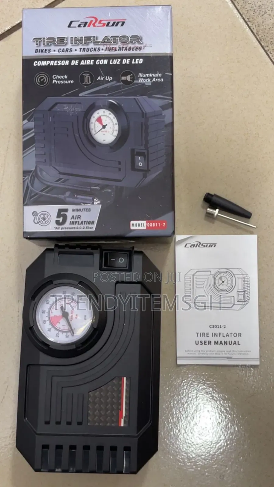 Car Air Compressor 12v Portable Electric Car Tire Inflator Pump W