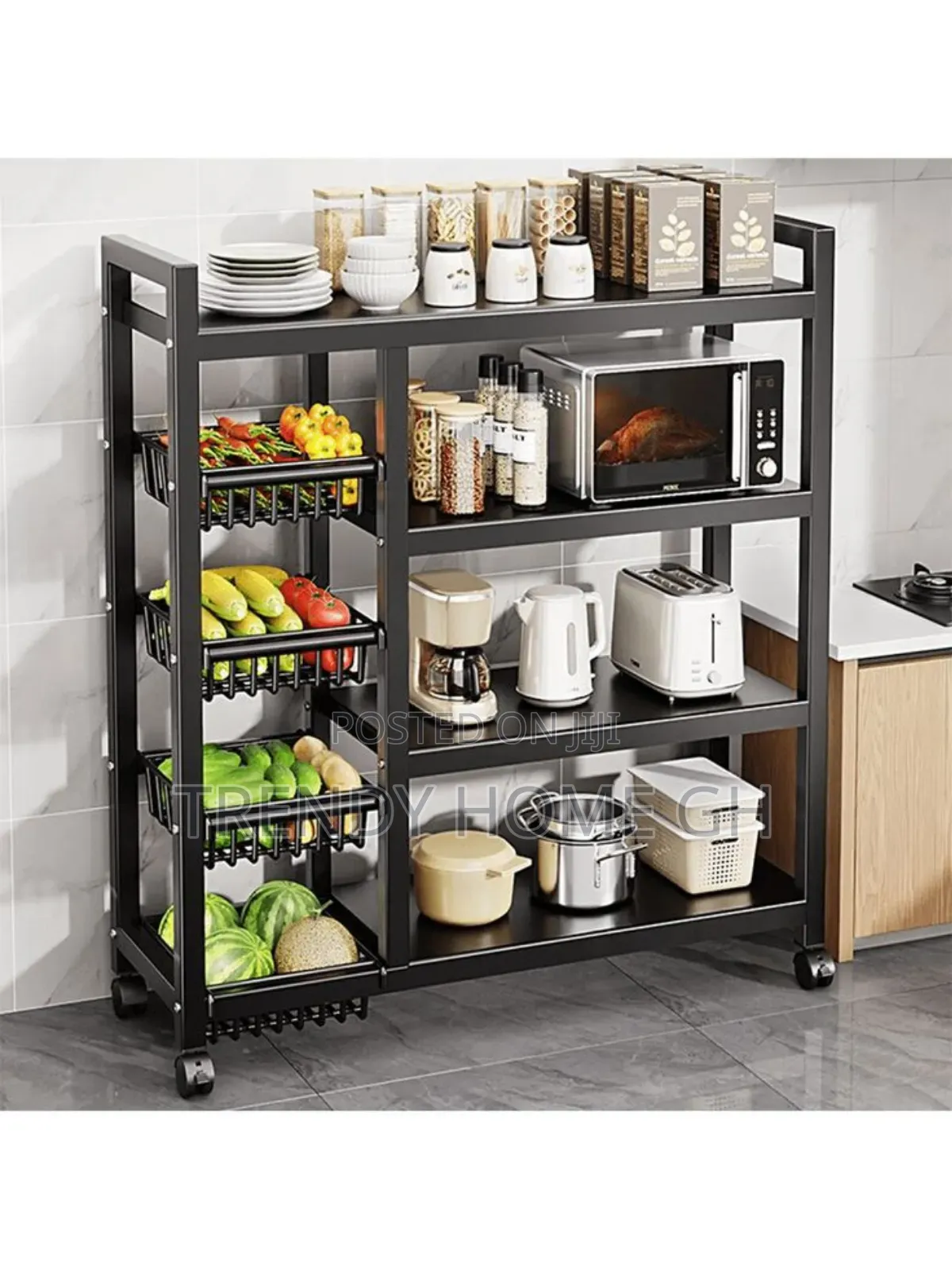 4-Tier Multifunctional Storage Rack Strong Space-Saving Organizer
