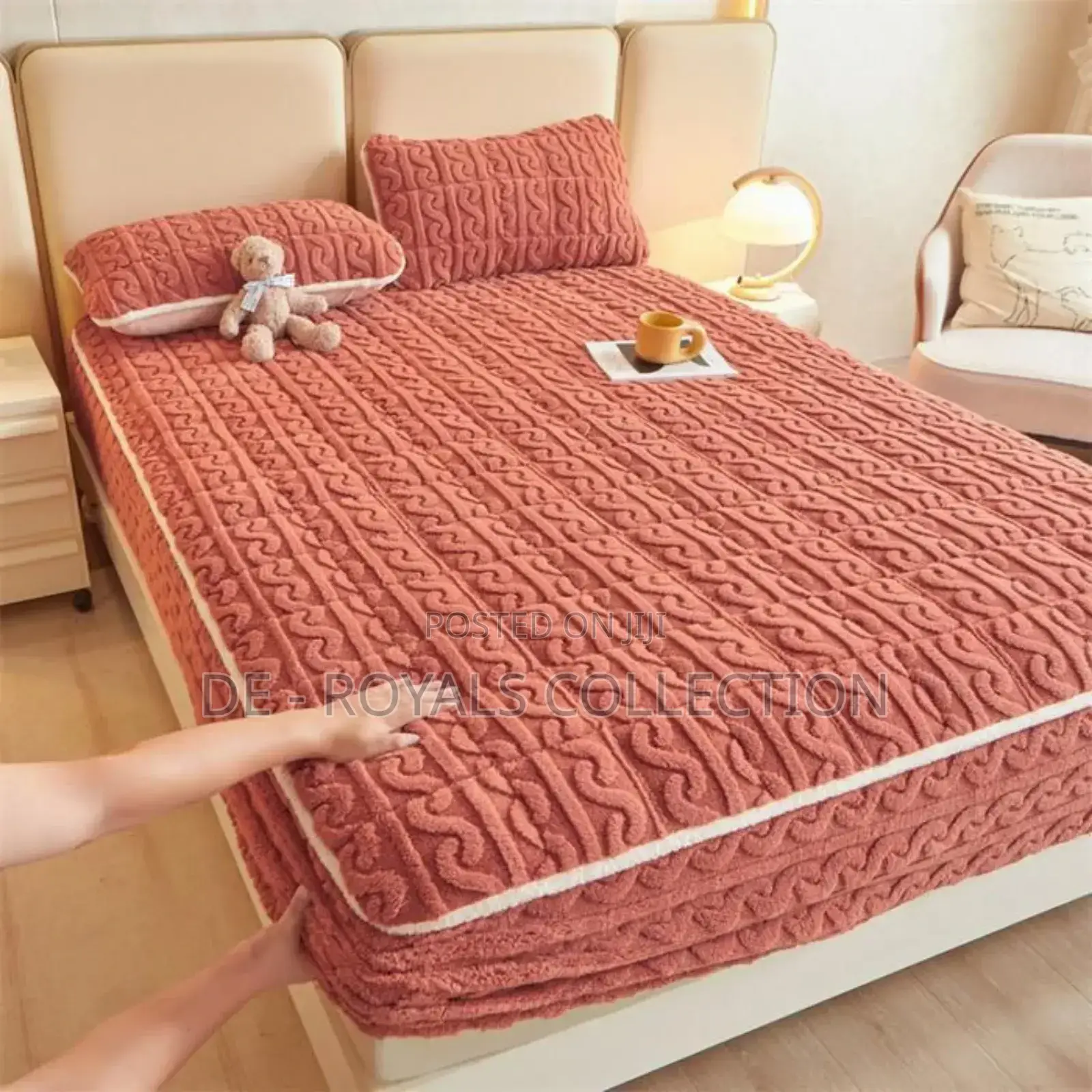 Luxury Cotton Infused Fitted Bedsheets Queen Size