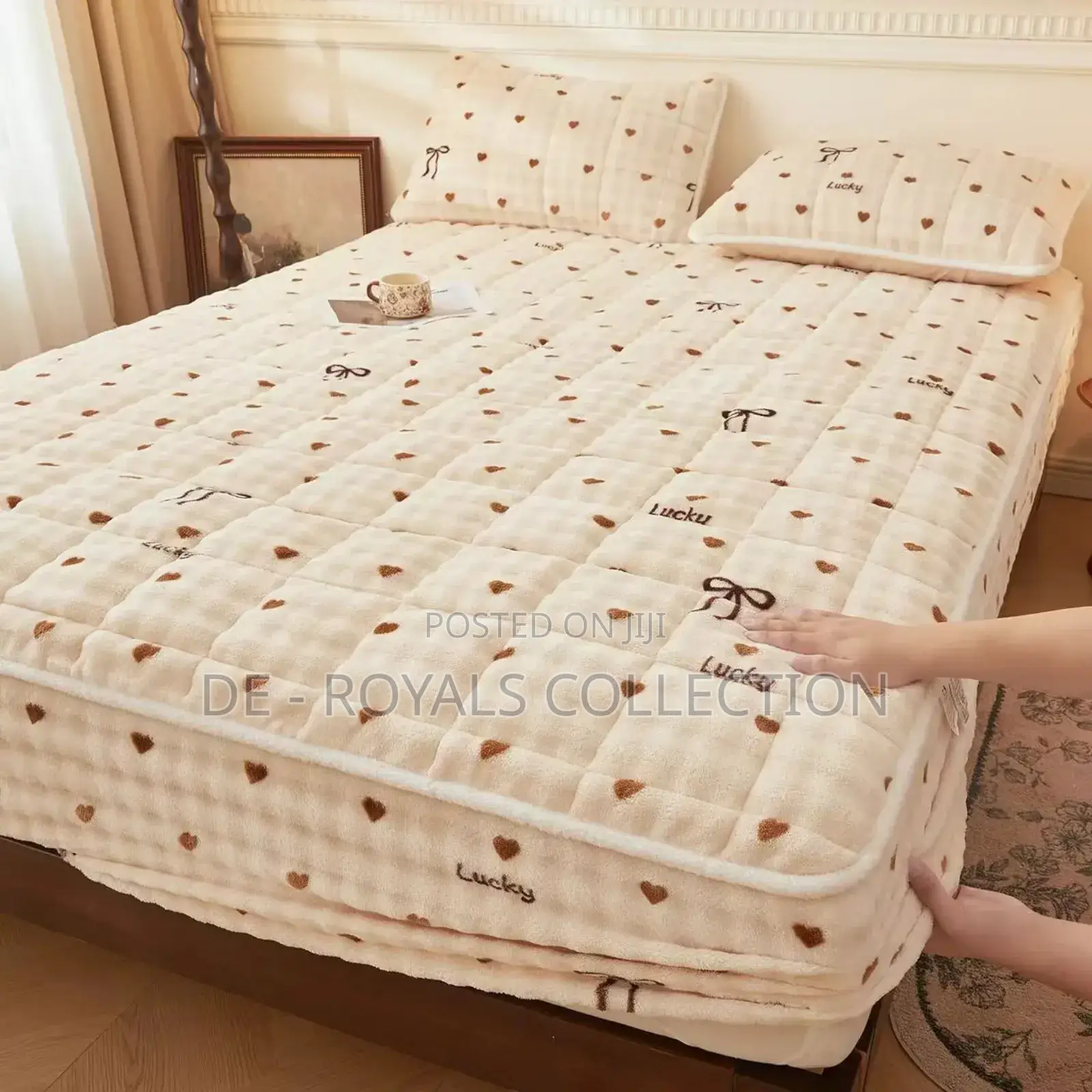 Elegant Fitted Taffeta Fleece Bedsheets King Size