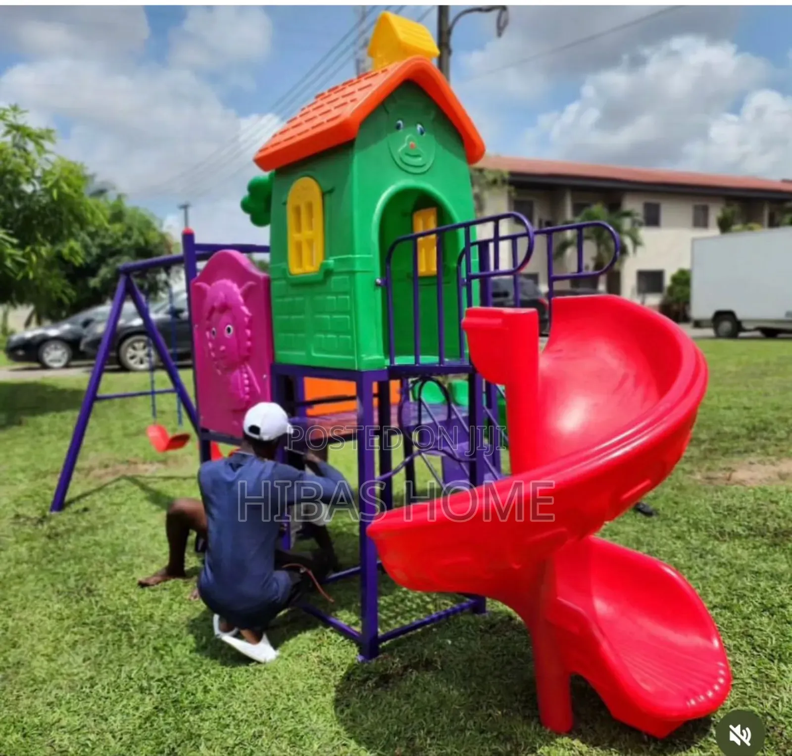 Kids Outdoor Playground Playset School Swing Slide 410*310*280cm
