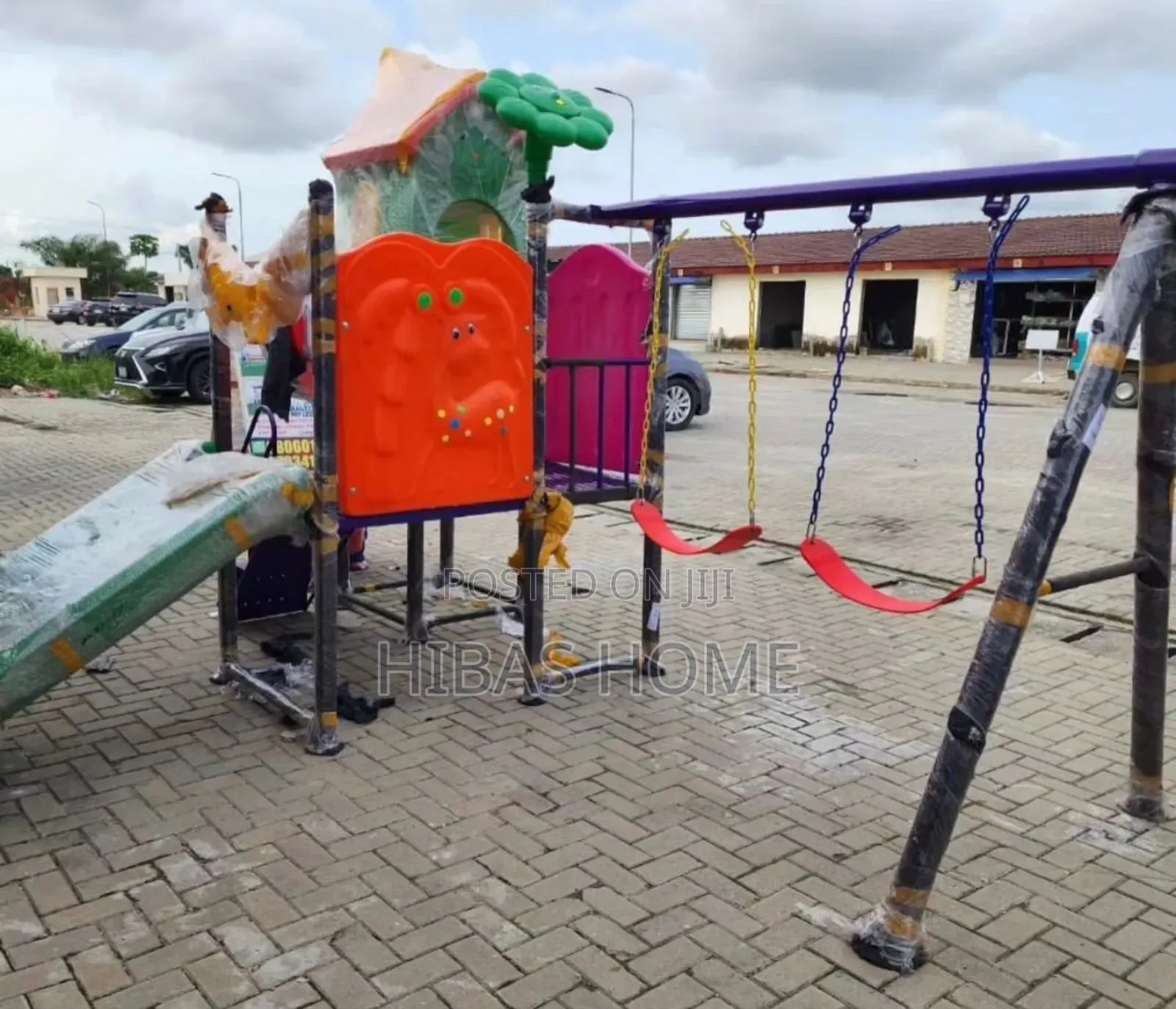 Kids Outdoor Playground Playset School Swing Slide 410*310*280cm
