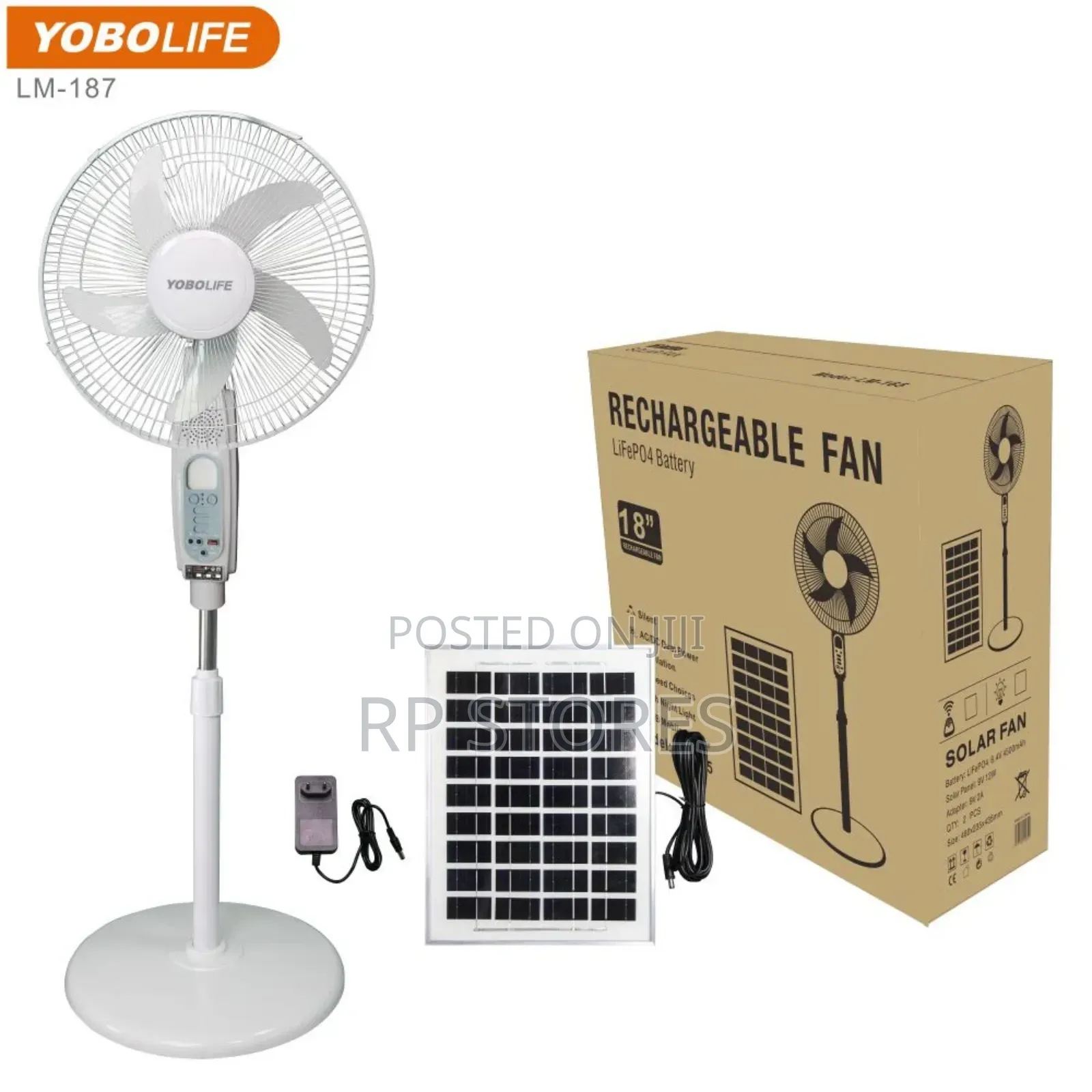 Solar Fan / Rechargeable With Solar Panel
