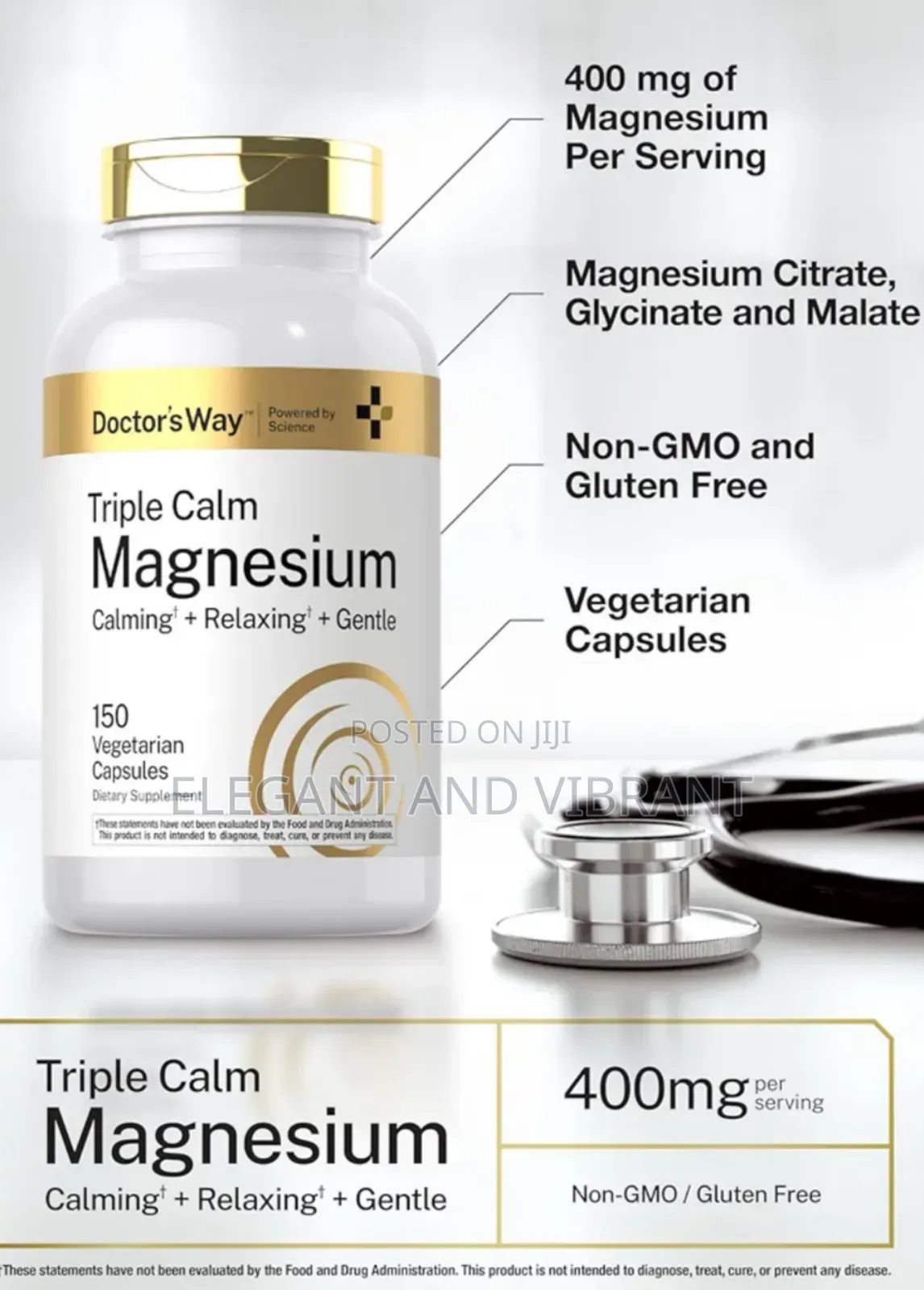 Triple Magnesium Complex | 150 Capsules |Citrate,Glycinate,&Malate Sup