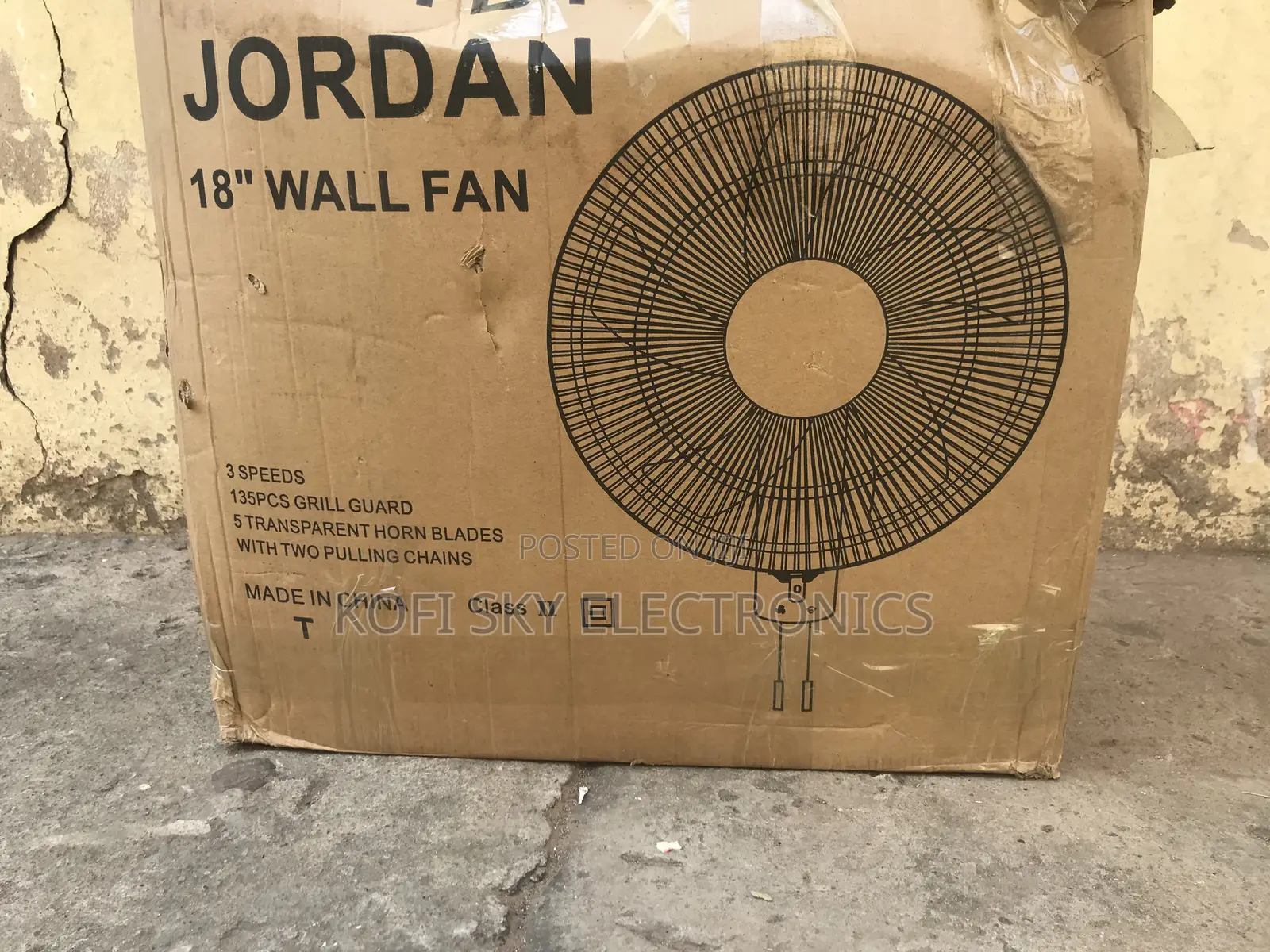 Massive Jordan 18inch Wall Fan