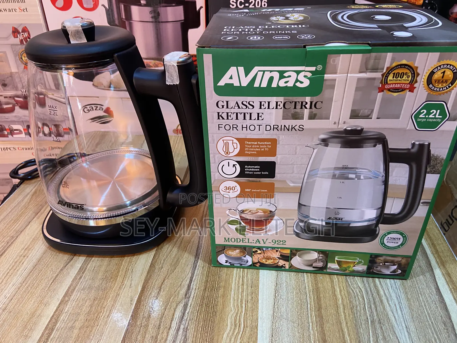 2.2l Avinas Glass Electric Kettle