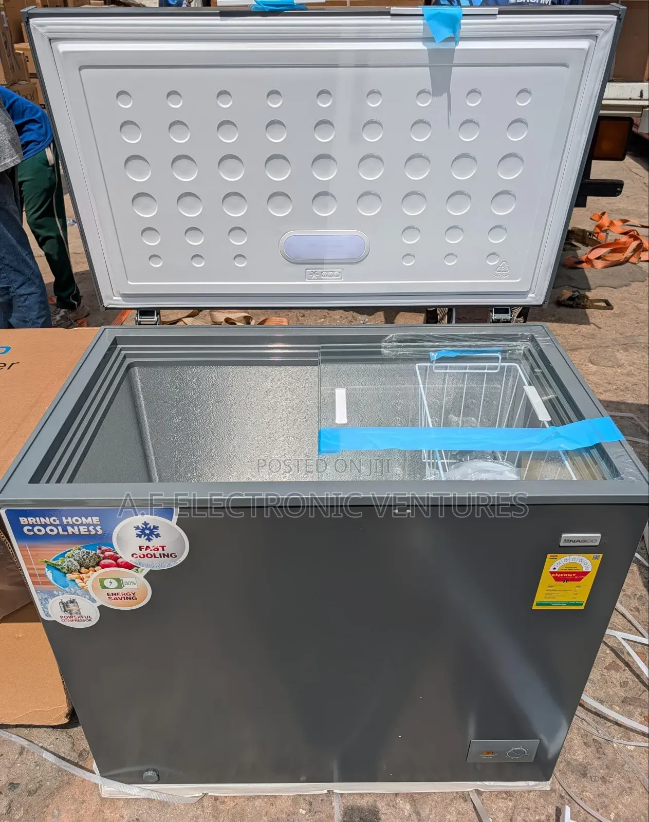 Nasco 200-Litres Chest Freezer With Sliding Glass on Top