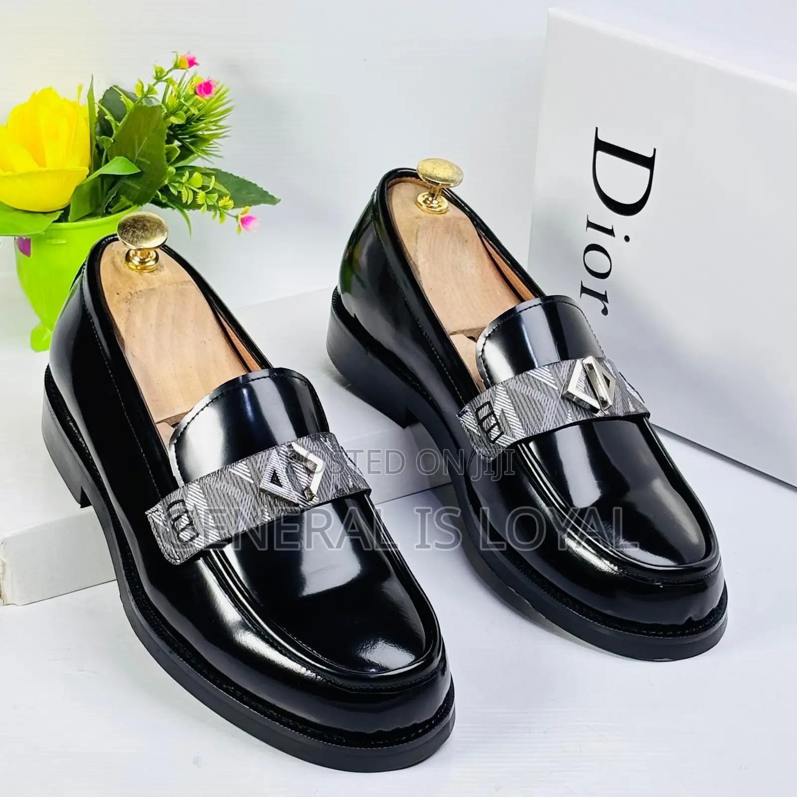Dior Men's Executive Black Polished Leather Loafers