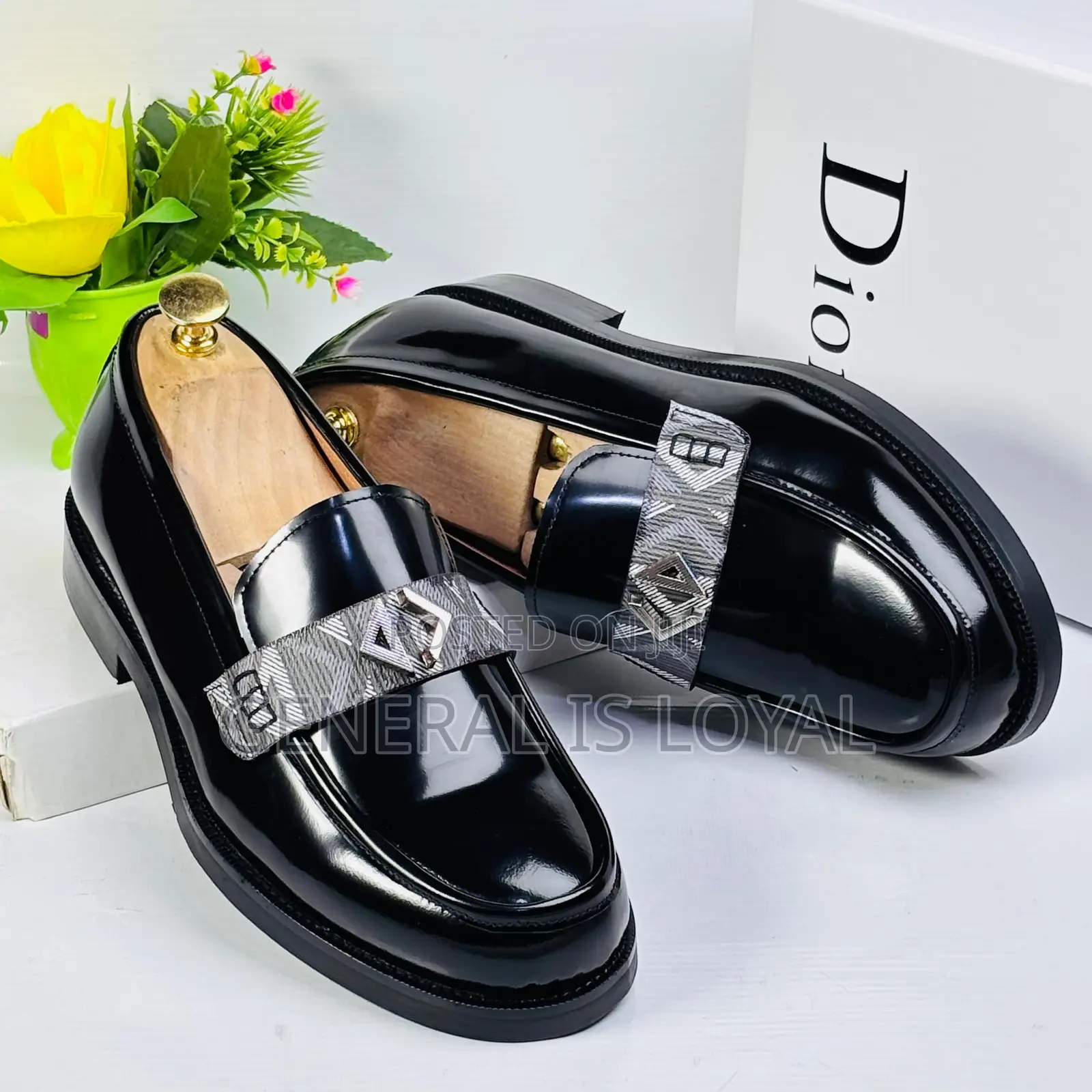 Dior Men's Executive Black Polished Leather Loafers