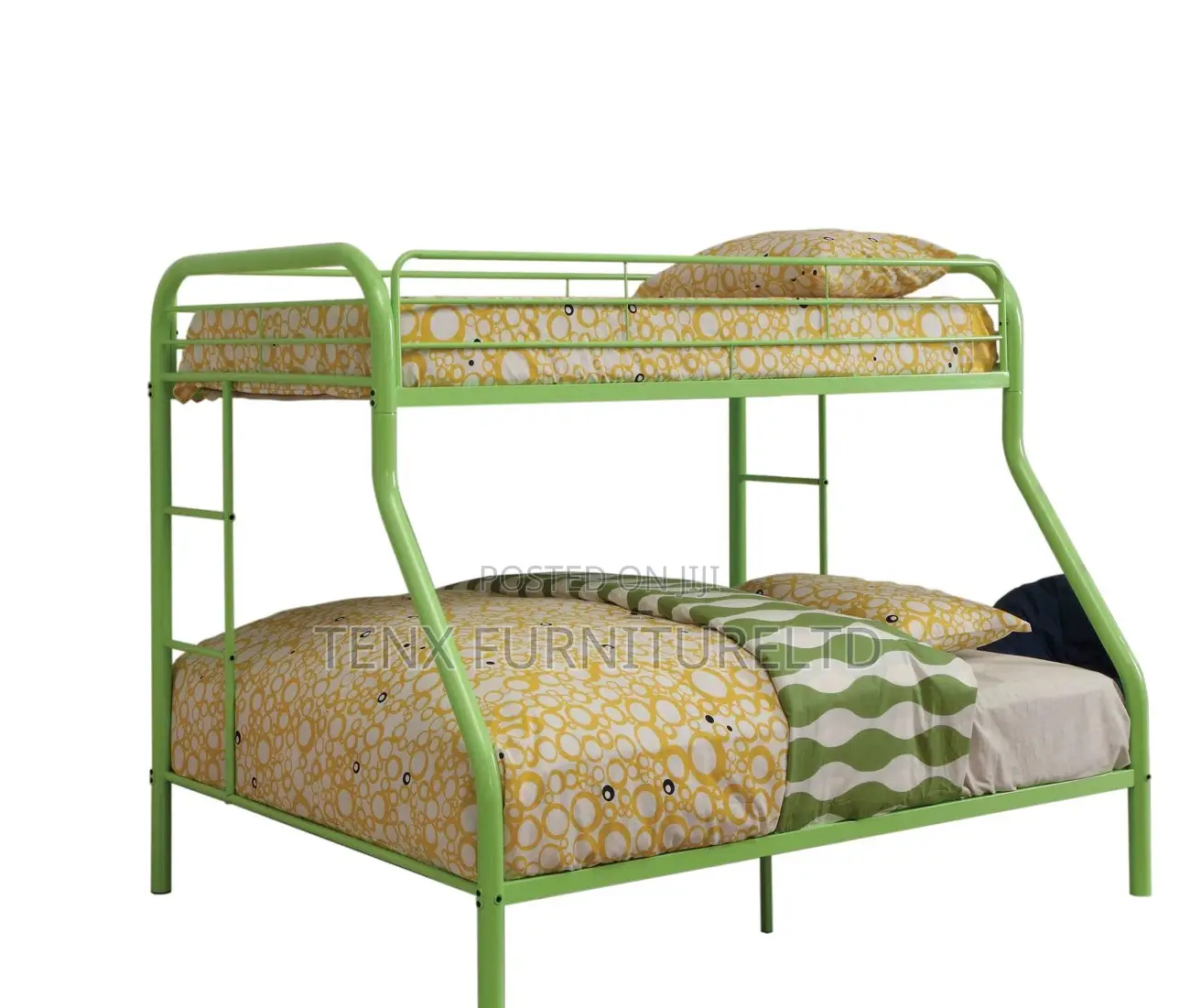Twin Over Full Metal Standard Bunk Bed (Greenhead)