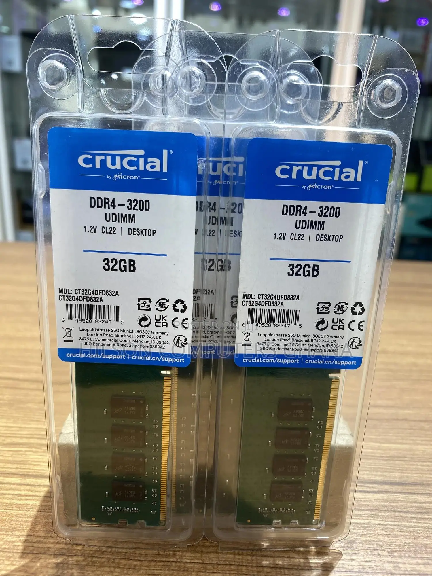 Crucial 32gb Ddr4-3200 Udimm Ram – Desktop Memory