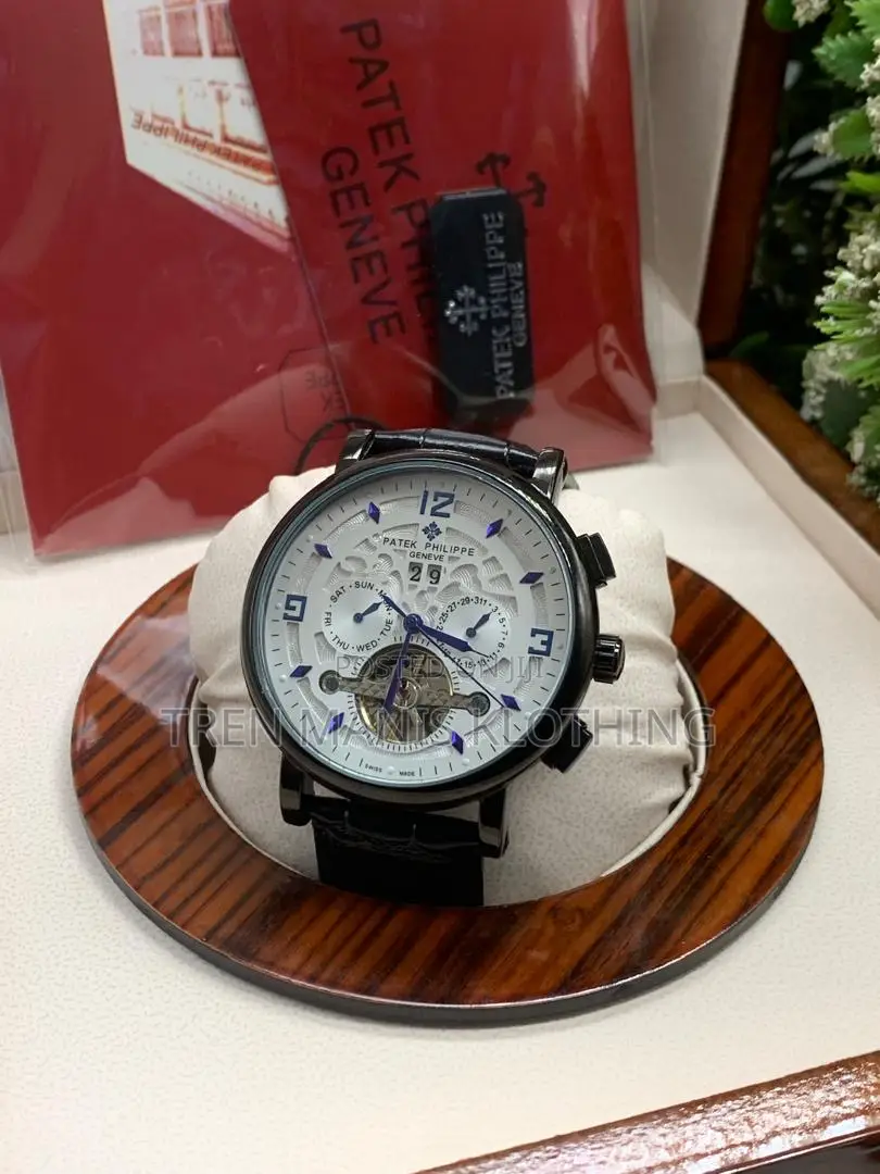 Black Patek Philippe Automatic With White Surface