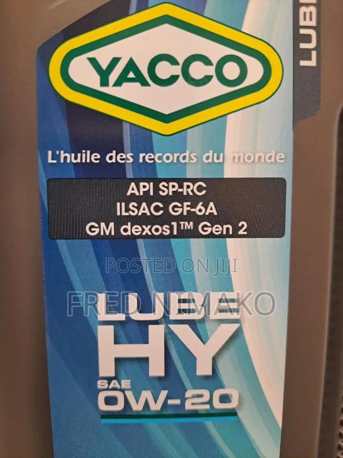 Yacco Engine Oil 0w20 High Performance Fully Synthetic