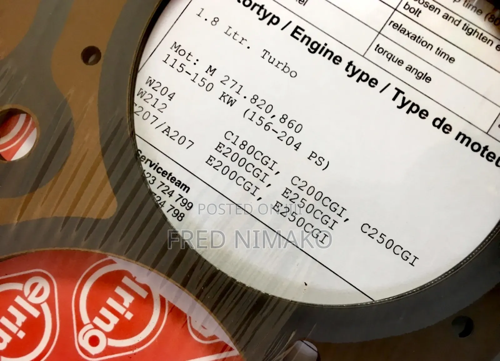 Elring Cylinder Head Gasket M271 C250 C/E/Slk200/250