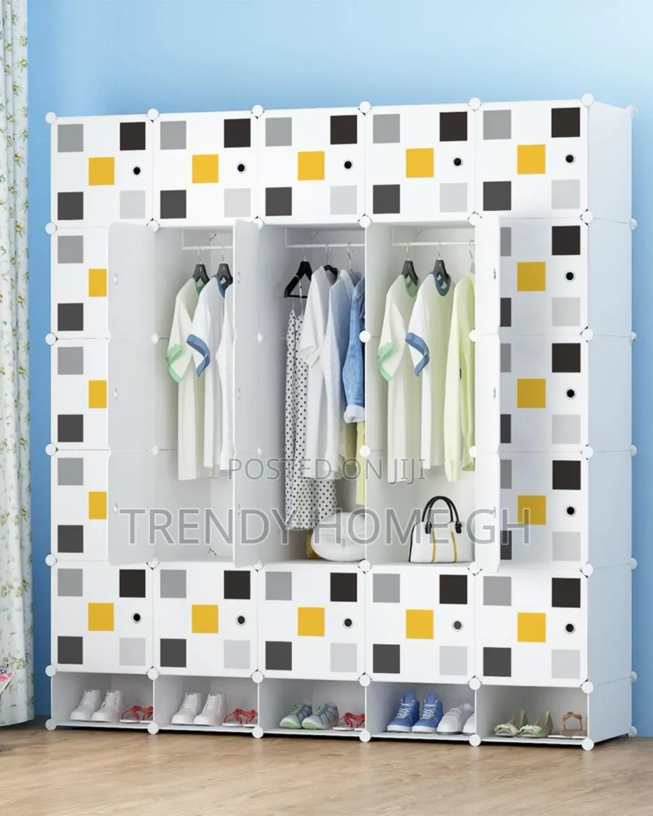 25 Cubes Modular Wardrobe With Shoe Rack