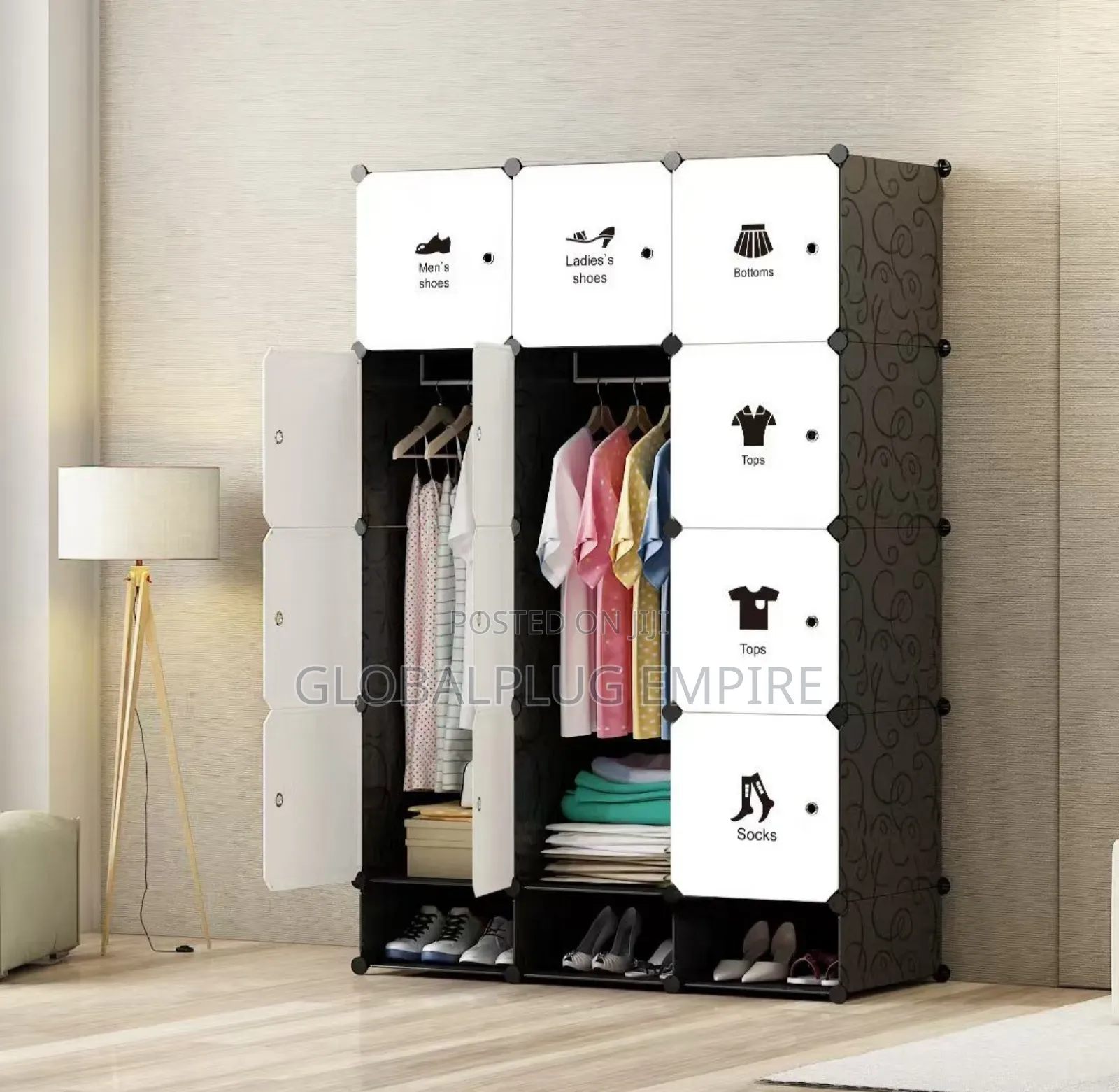 12-Cube Plastic Wardrobe Spacious Durable