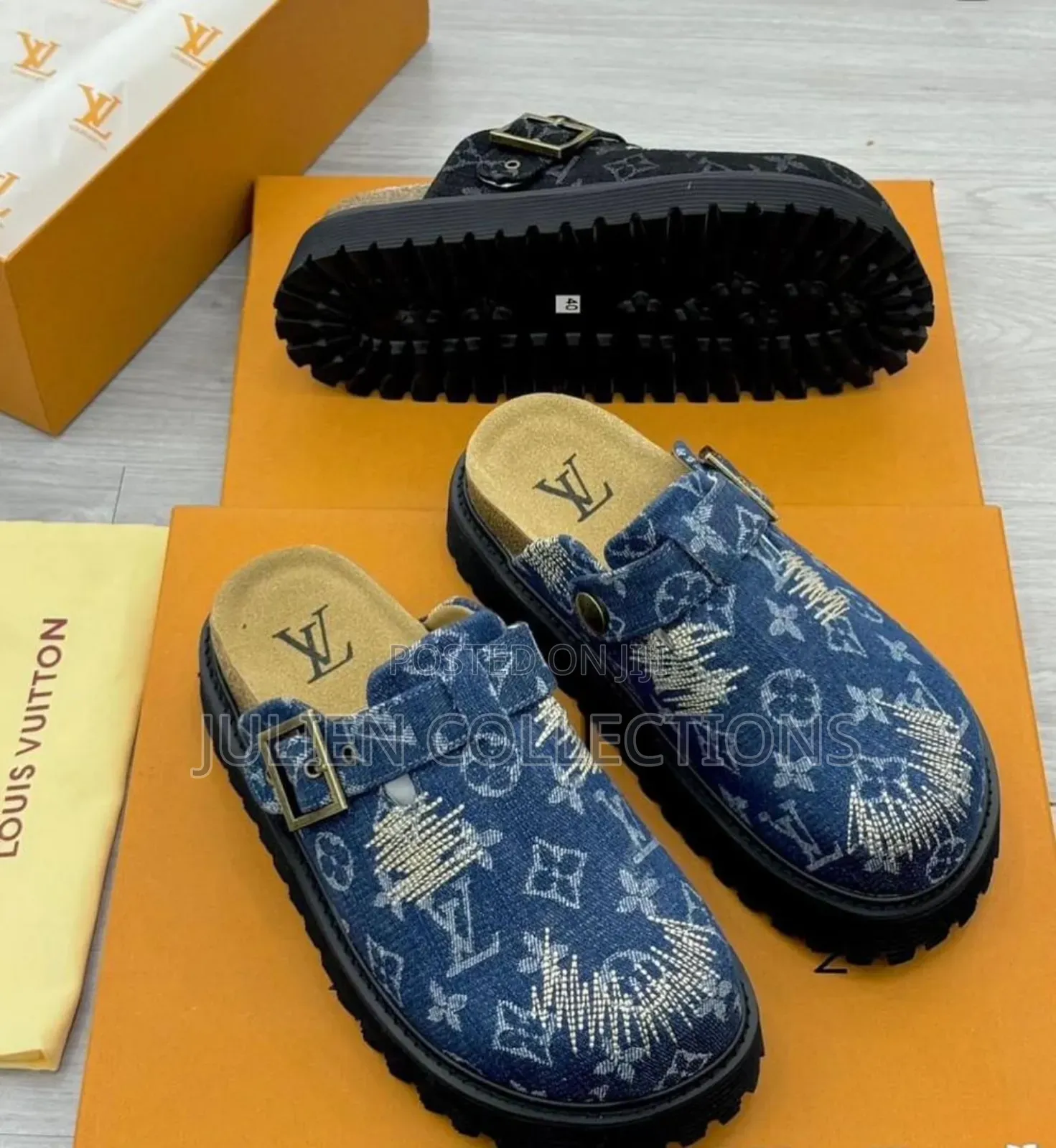 Louis Vuitton Lv Og Cosy Mules Blue and Black
