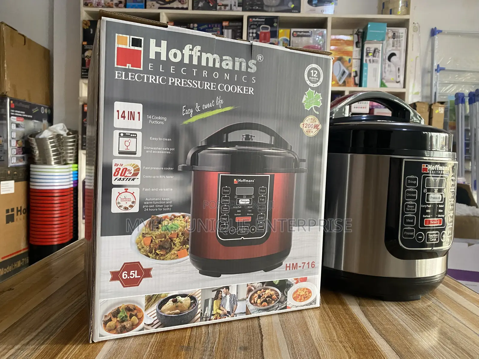 Non-Stick 1200w Hoffman Pressure Cooker 80%+ Faster