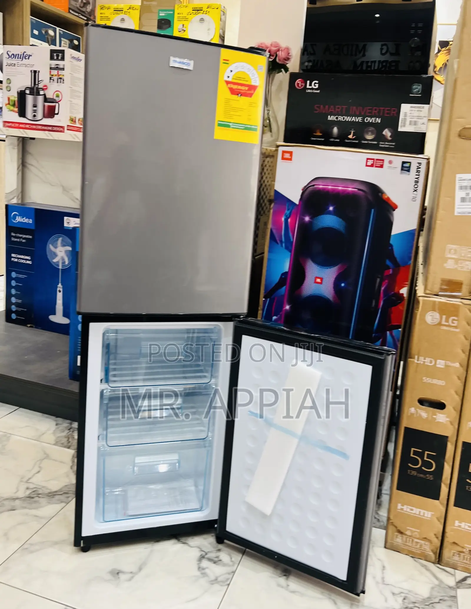 Newly in Box Nasco-D2-20fl 158l Double Door Refrigerator(Dark Gray).