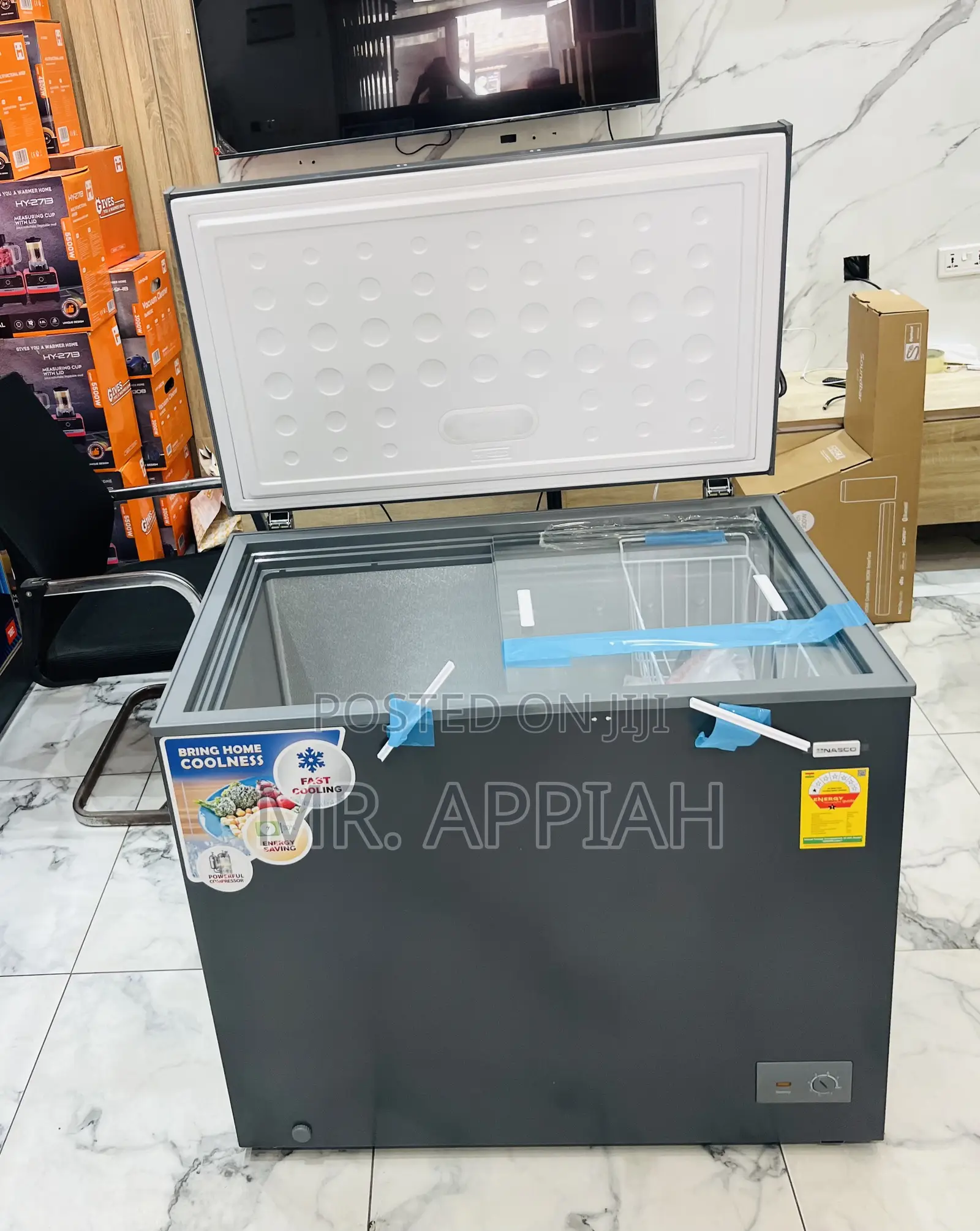 Original Nasco-Nas300 Single Door Electric Chest Freezer(Gray)250l 