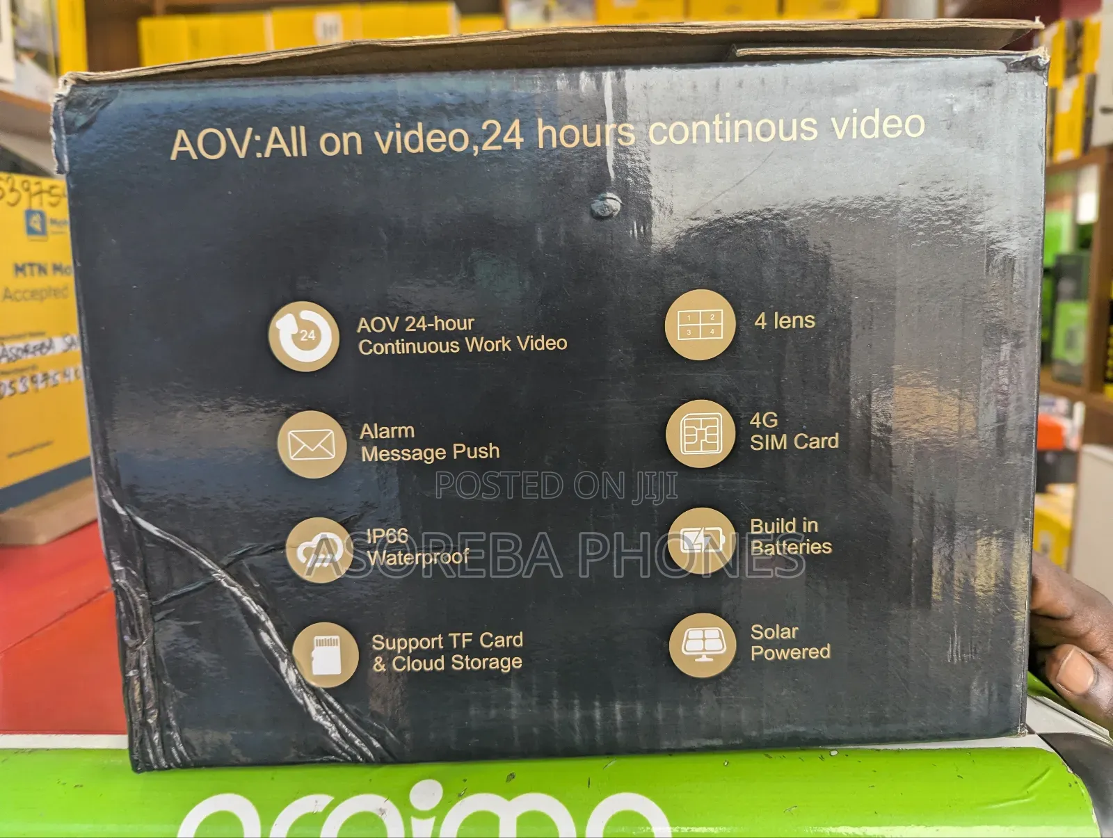Aov 4 Lens  4g Solar Camera 20mp Ultra Hd Fullcolor Nightvision Double