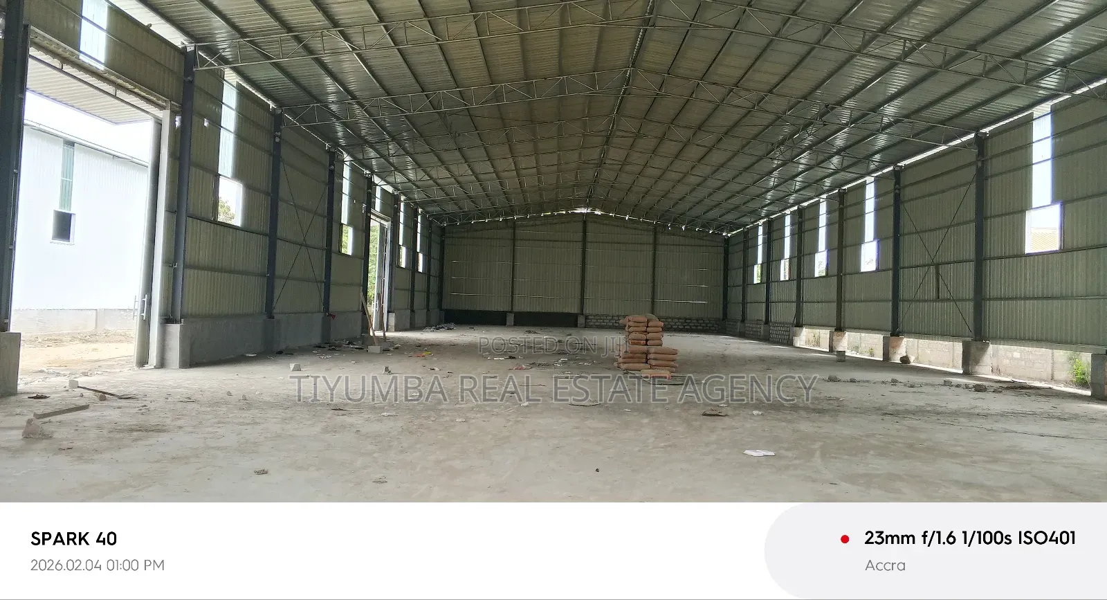 1200 SQM Warehouse for Rent at East Airport Spintex.