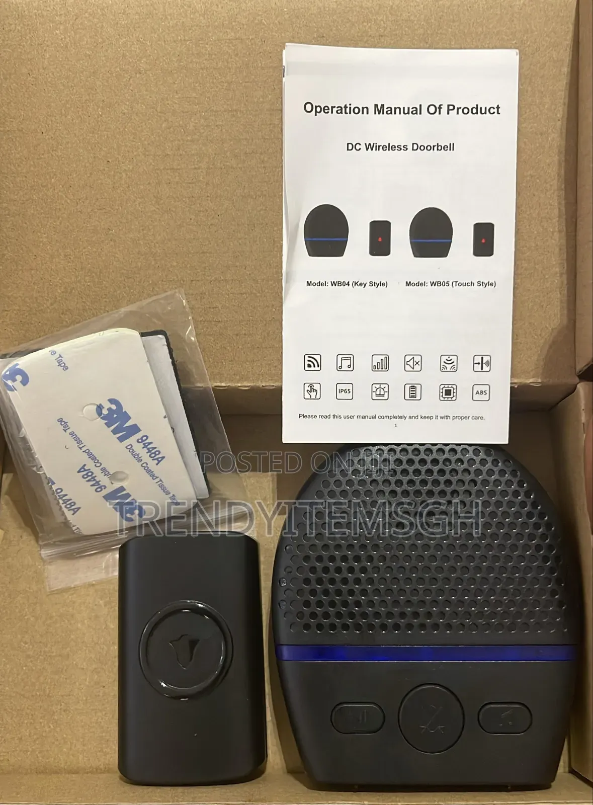 Wireless Waterproof Touch Doorbell With Receiver Transmitter