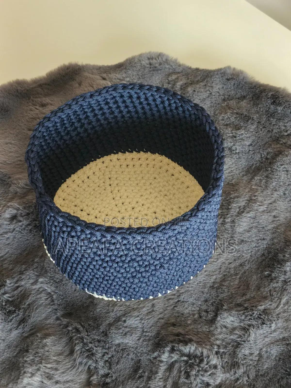 Handmade Crochet Polyester Cord Multifunctional Basket