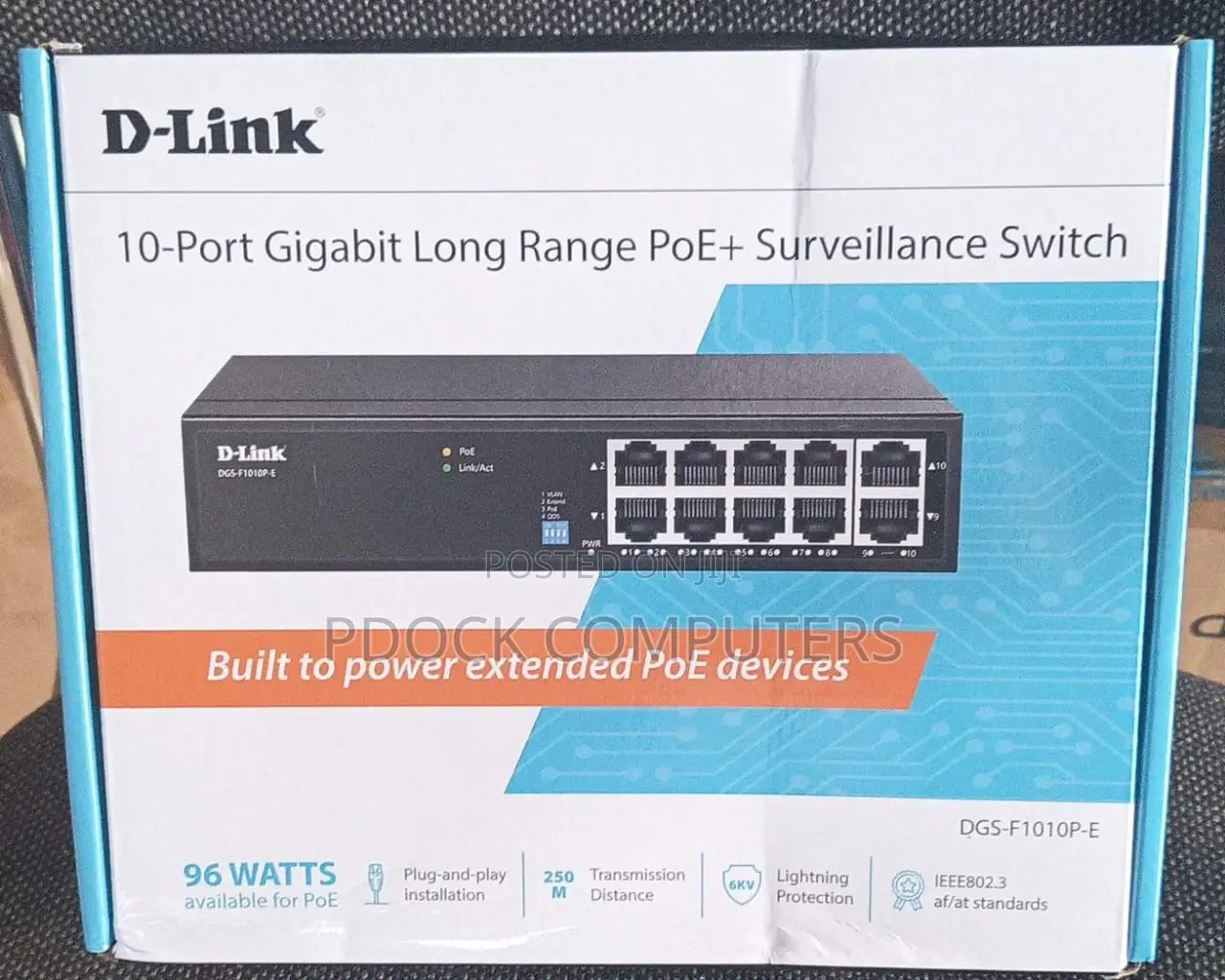 D Link DGS-F1010p-E 8ge Poe+ 2ge Uplink 250m Poe Switch