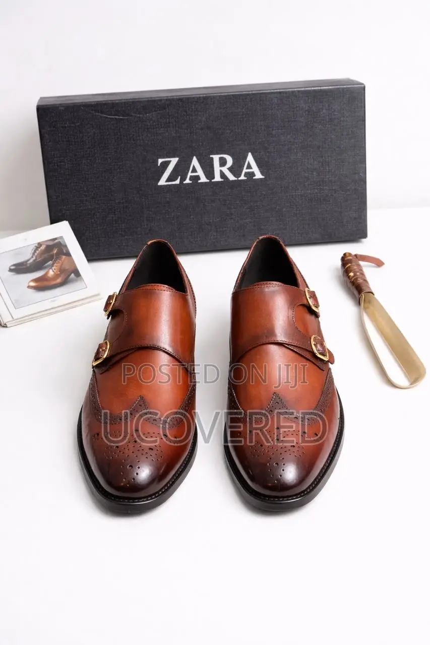 Zara Brown Monk Strap Executive Shoe