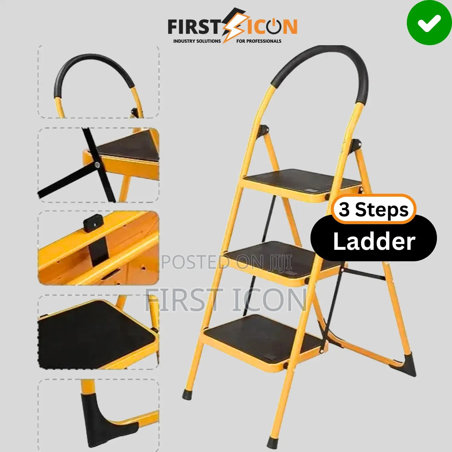 3 Step Portable Steel Ladder - Dingqi 86003