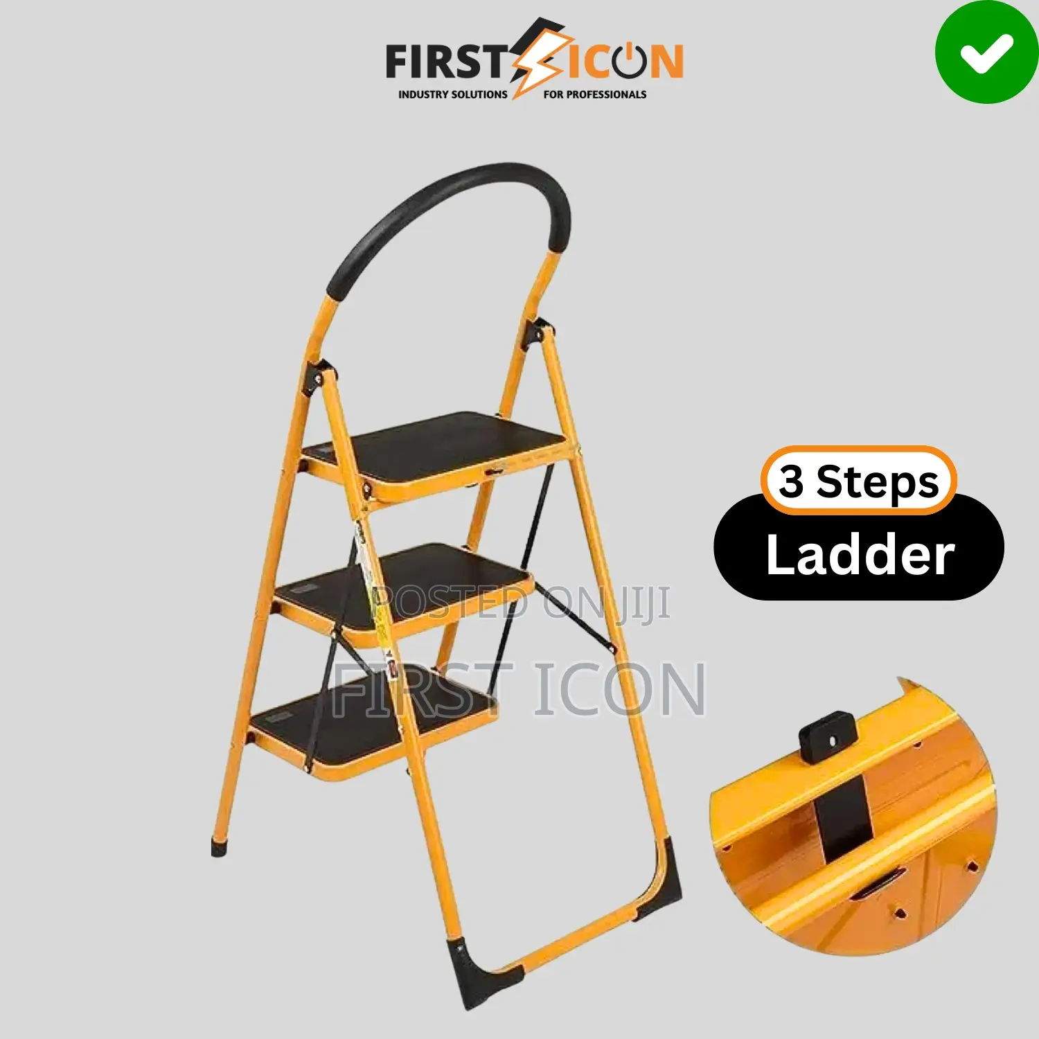 3 Step Portable Steel Ladder - Dingqi 86003