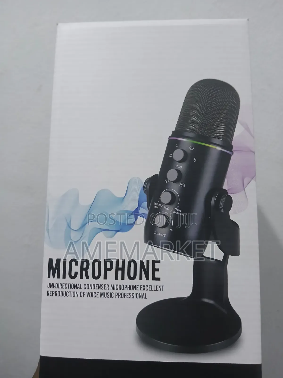 Usb Rgb Condenser Microphone With Stand Podcast, Streaming Recording