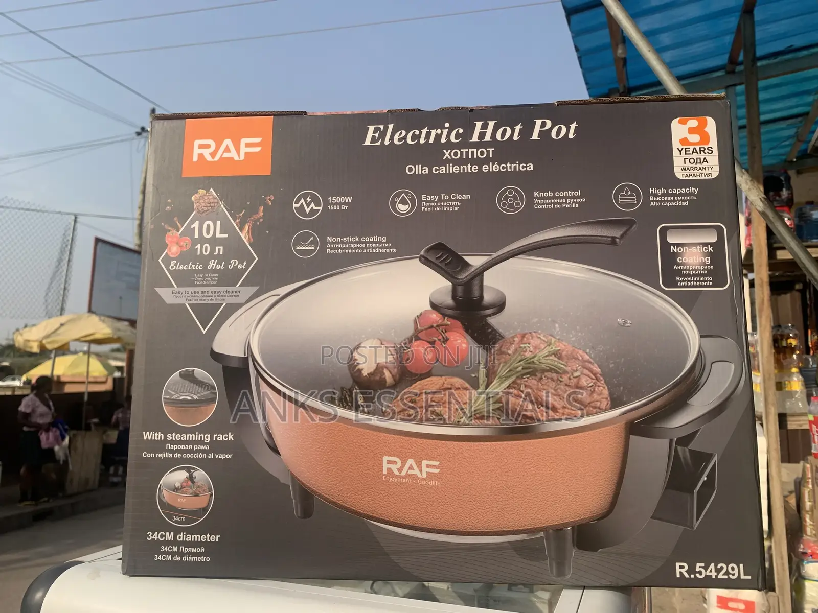 Raf 10l Electric Cooking Pot – High Power Safe Use