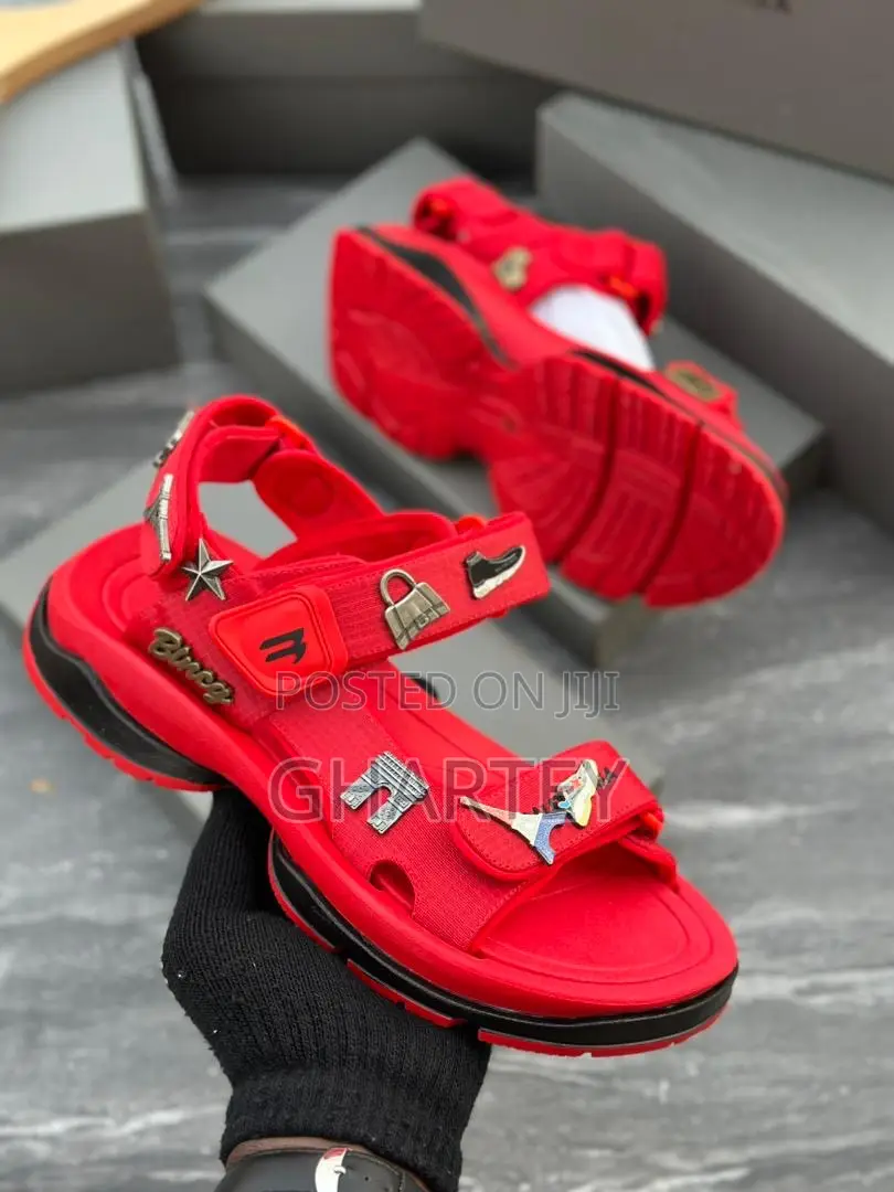 Original Balenciaga Cushion Sandals - Red