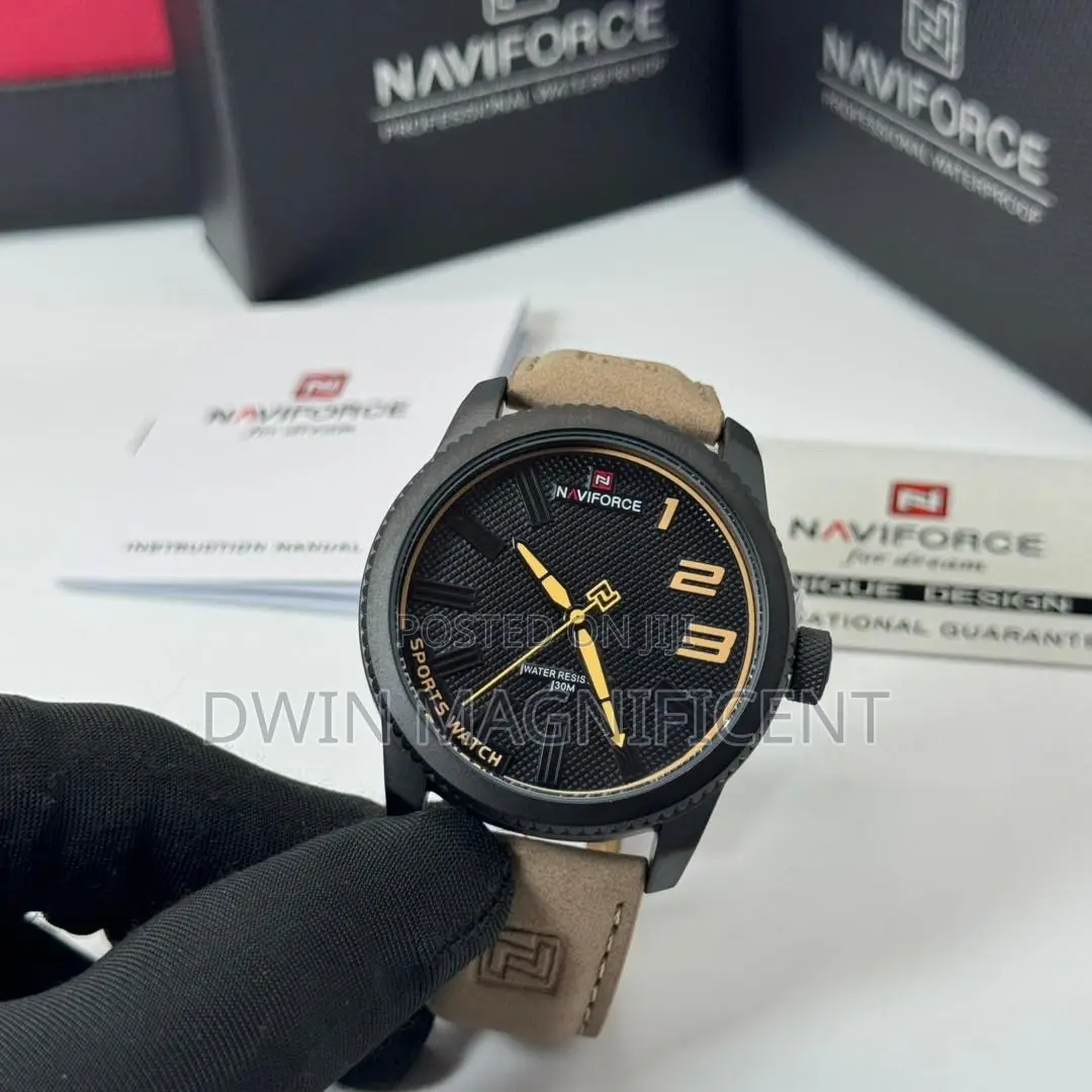 Naviforce Sports Leather Waterproof Watch
