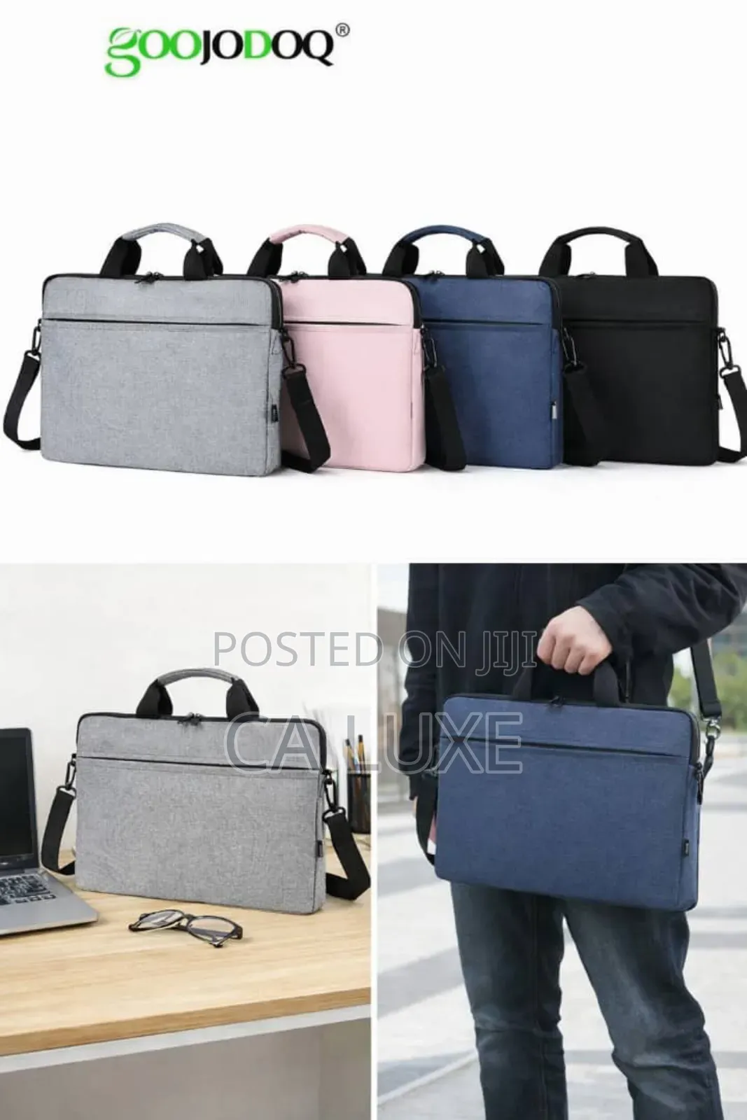 Waterproof 14"/15" Laptop/Tablet Men's Briefcase in Black Pu Leather
