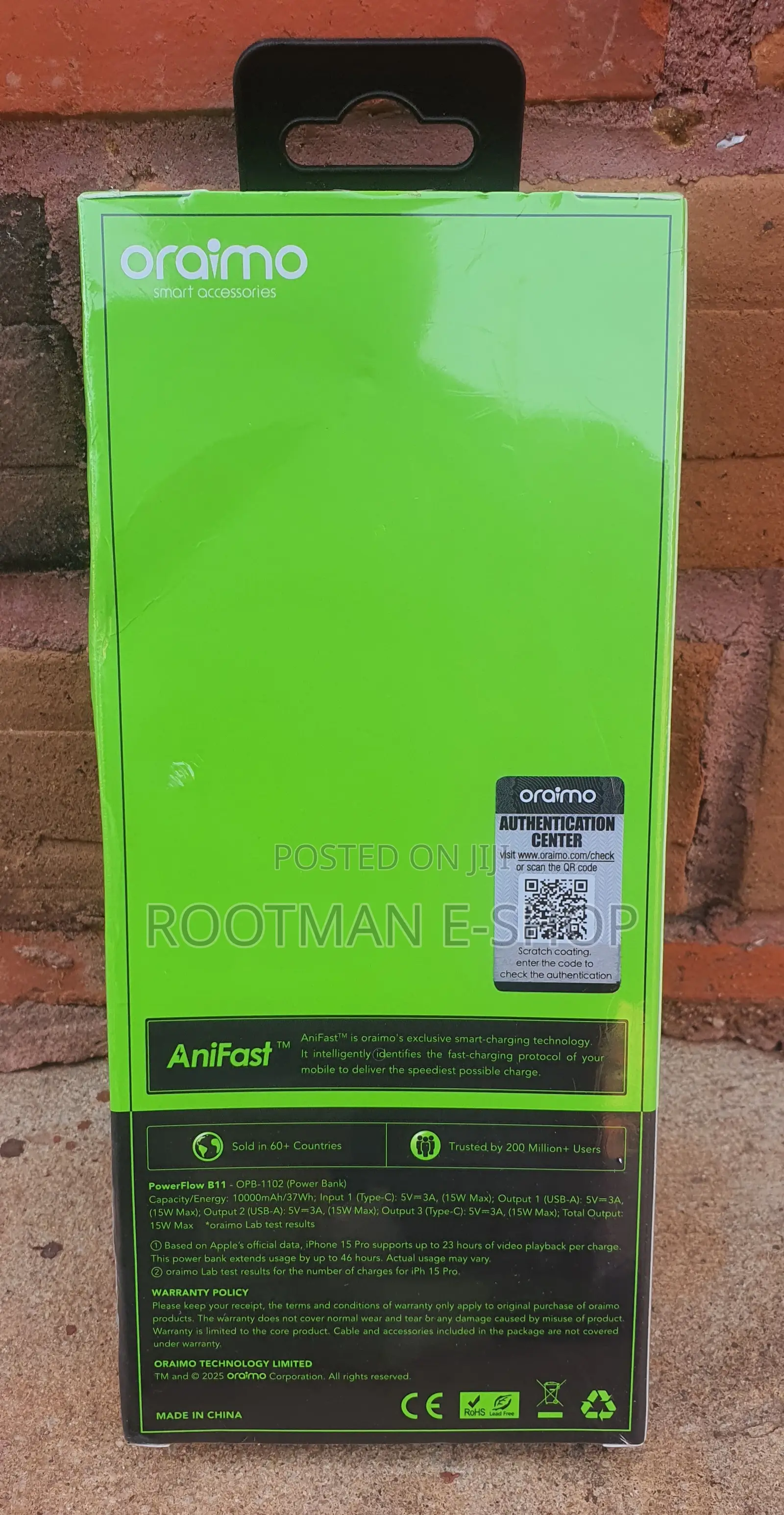 Oraimo Powerflow B11 10000mah 15w Power Bank