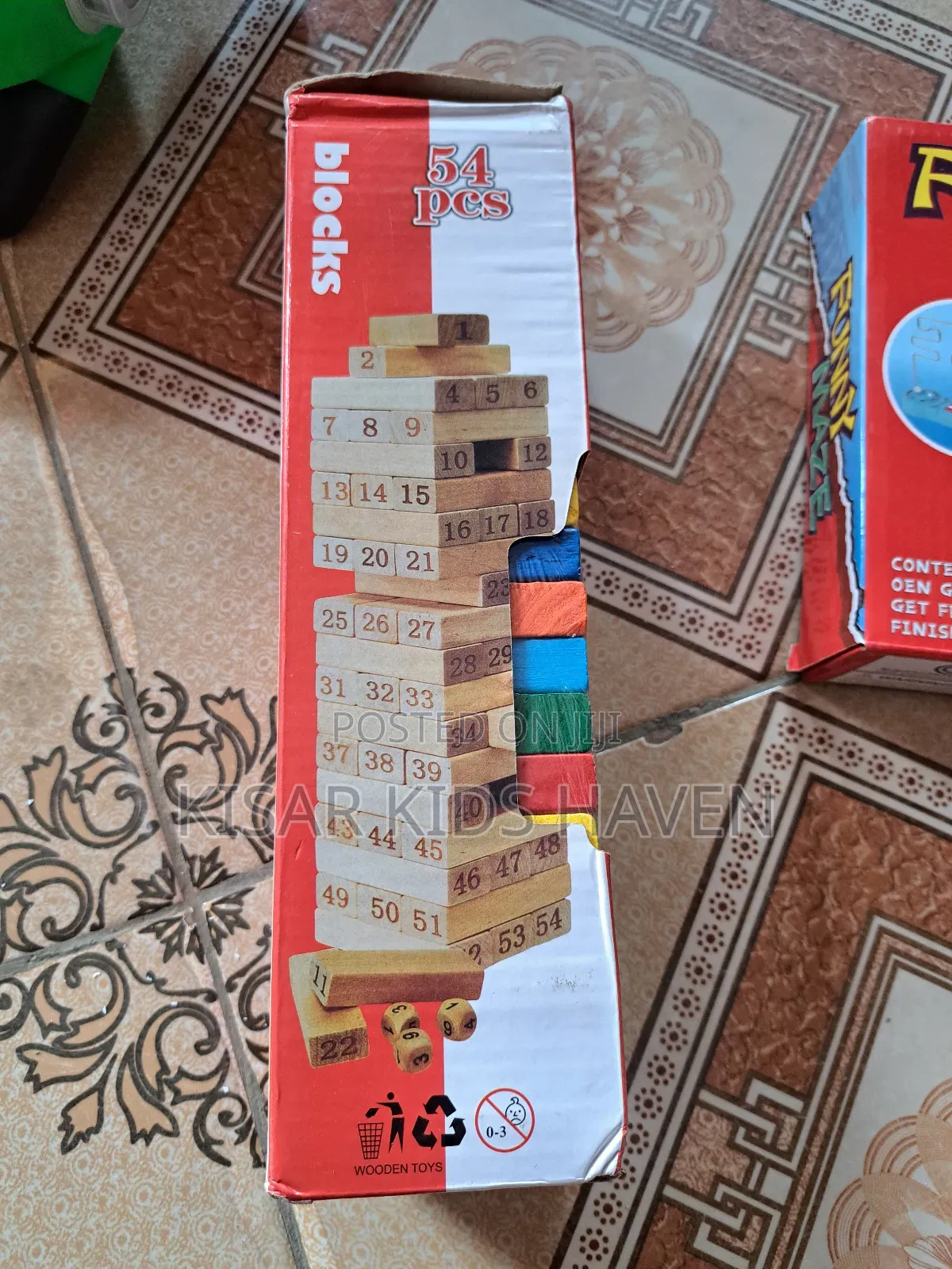 54pieces Colorful Jenga Game With Dice