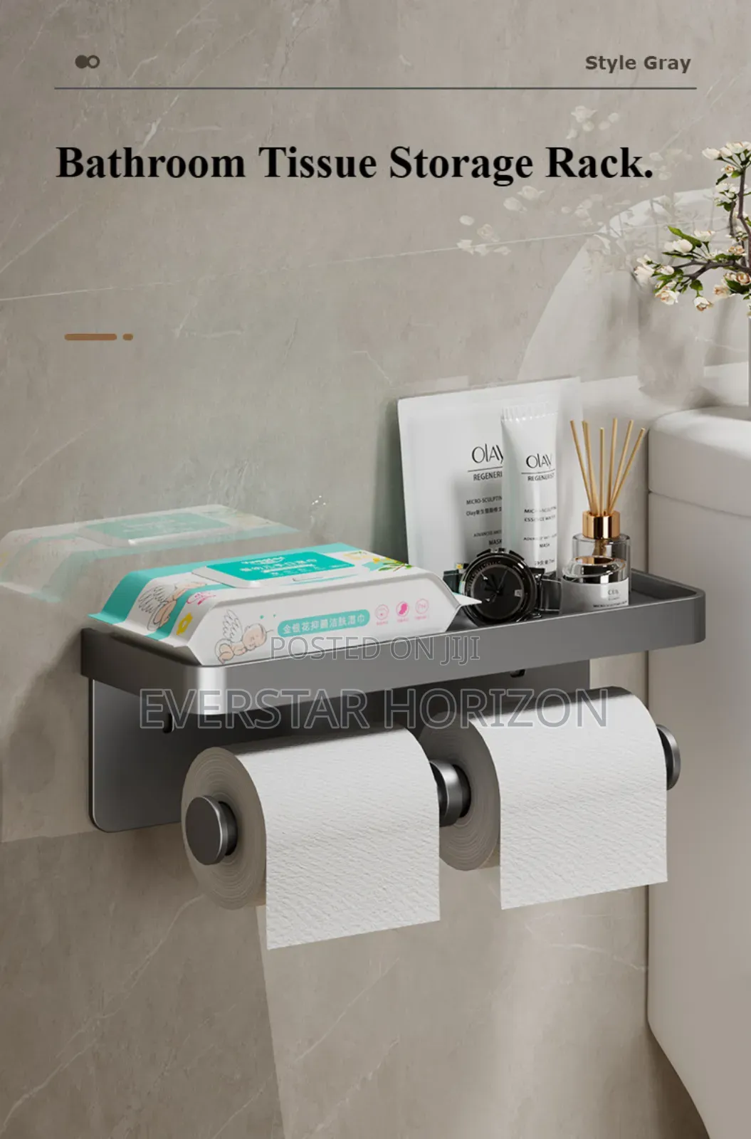 Aluminum Wall-mounted Toilet Roll Paper Holder Bathroom Kitchen