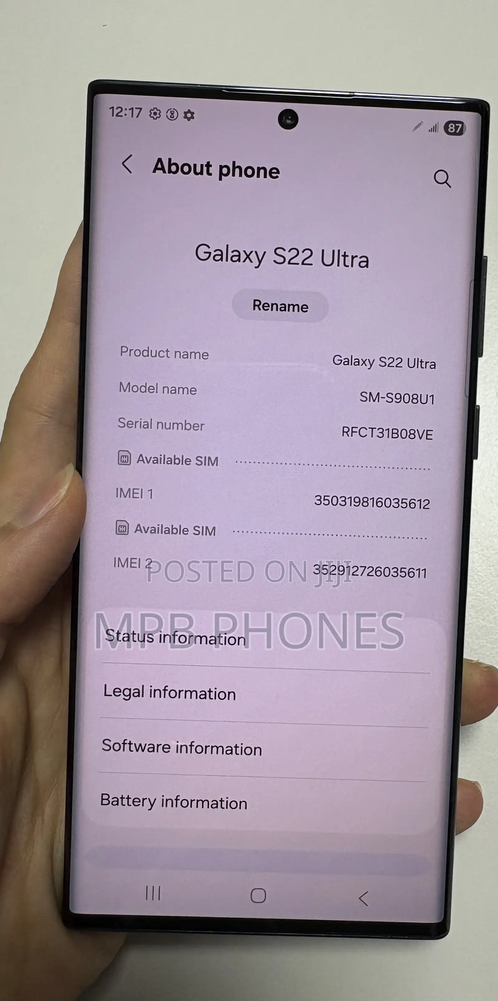 Samsung Galaxy S22 Ultra 5G 256 GB Green