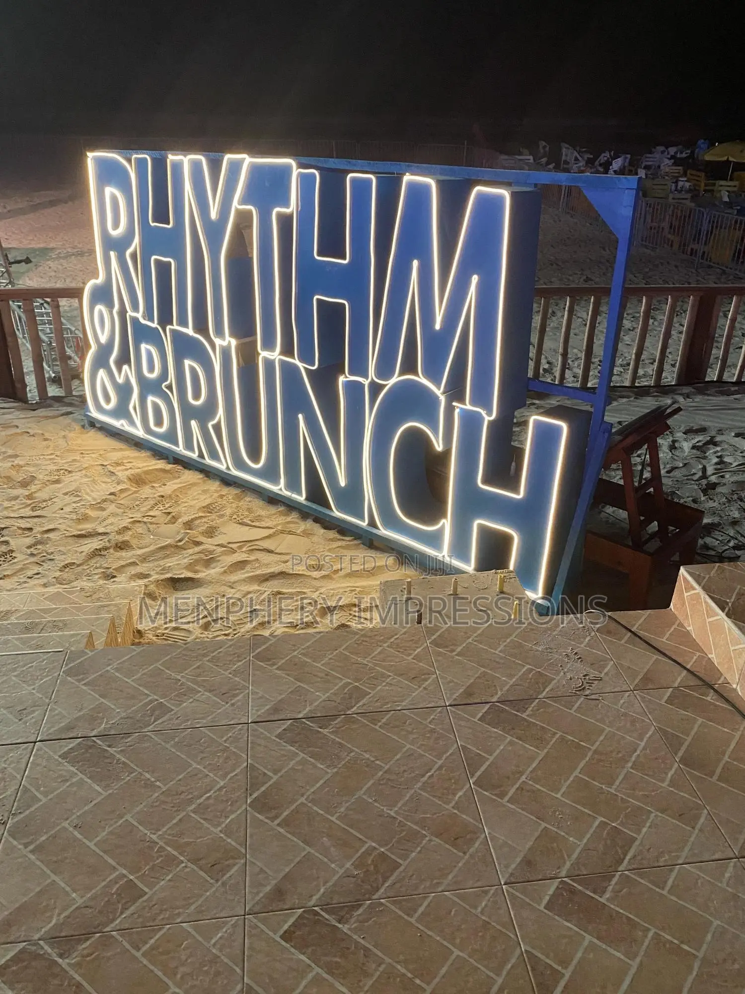 Events Background Sign With Light
