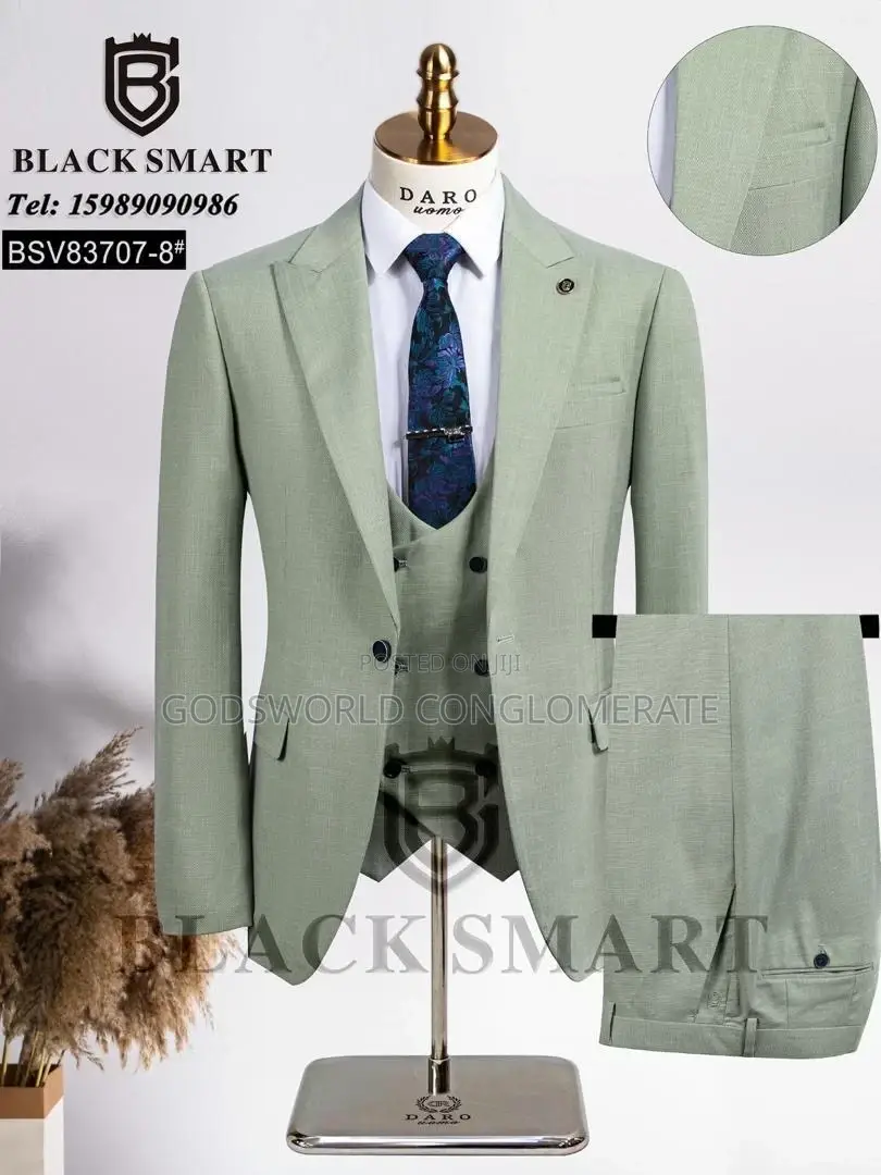 Textured Three Piece Suit