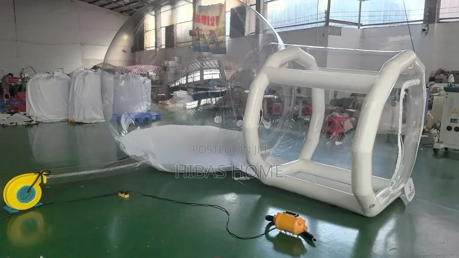 Bubble House With Colorful Baloons and Blower