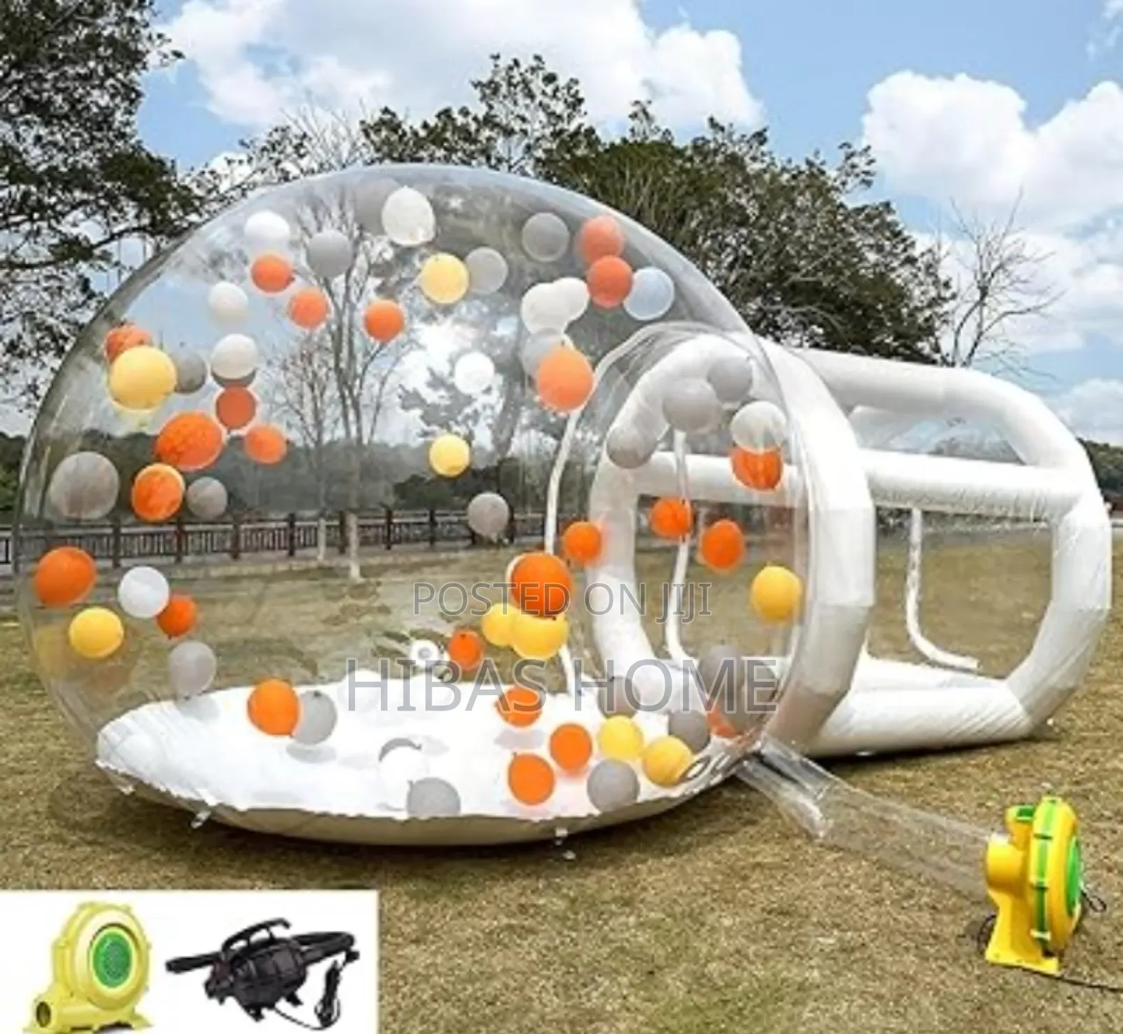Bubble House With Colorful Baloons and Blower