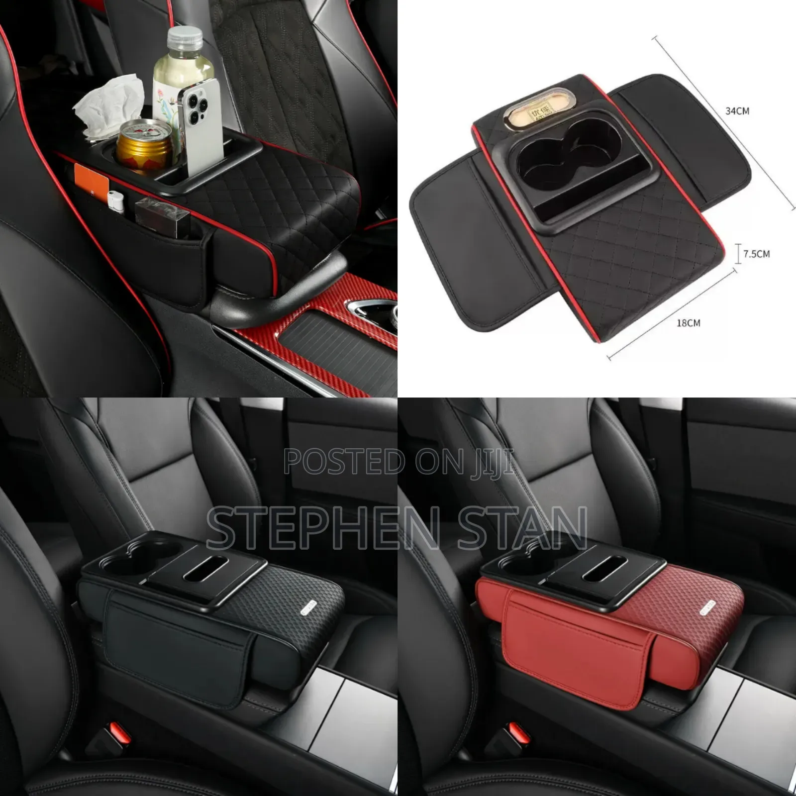 High Quality Car Armrest Cushion With Phone and Cup Holder