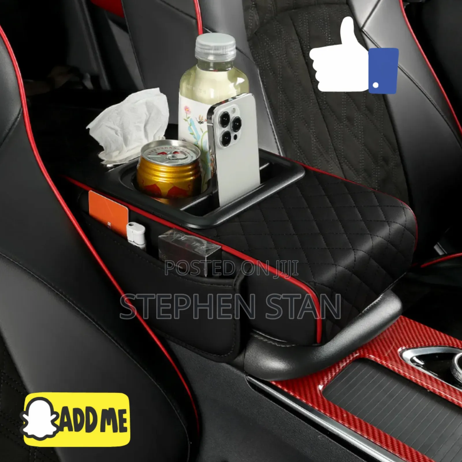 High Quality Car Armrest Cushion With Phone and Cup Holder