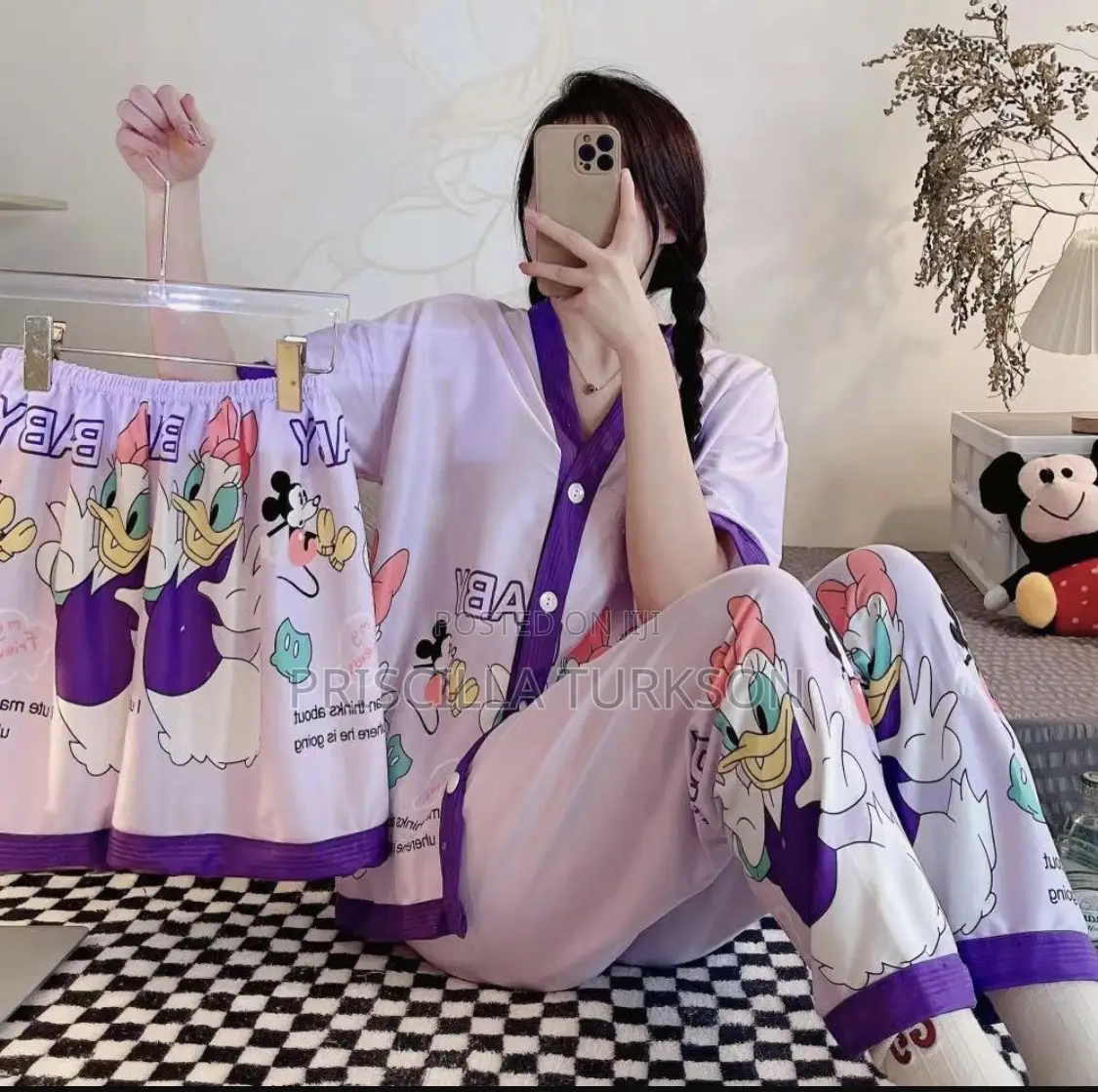 Purple Cotton Night Wear