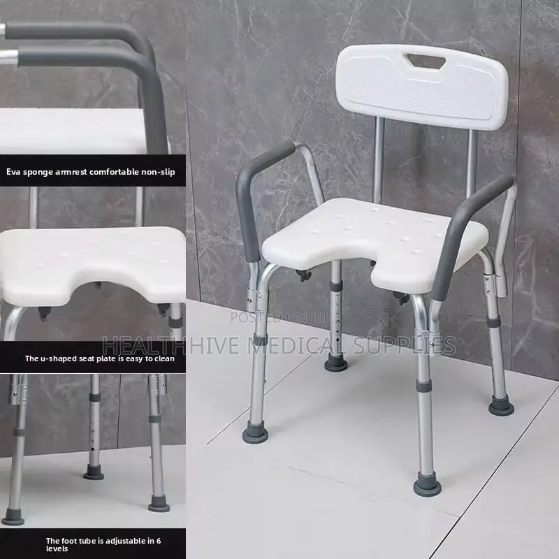 Elderly/ Commode Shower Seat With Arm Rest